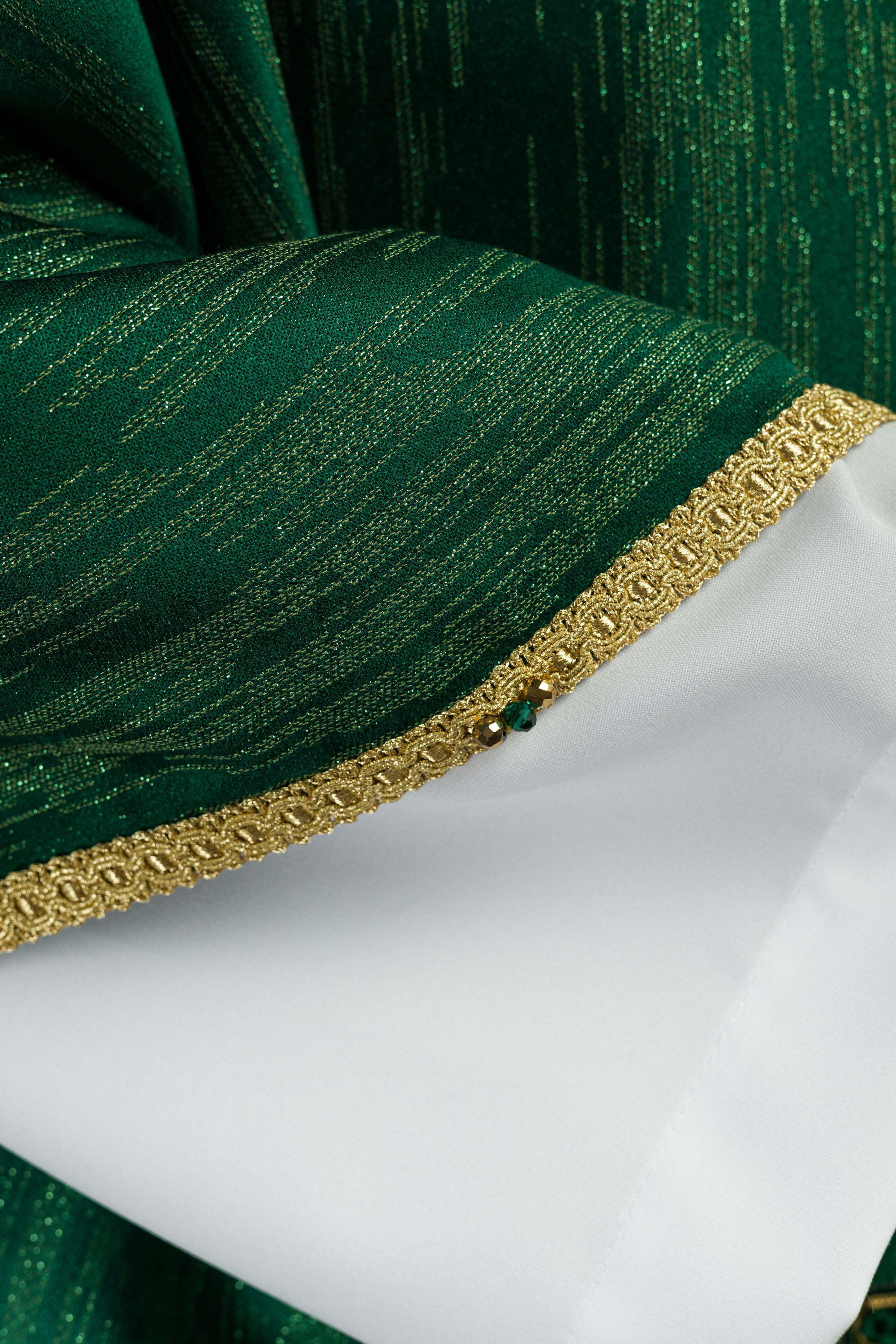 Casula verde Handmade 7015 com pedras naturais