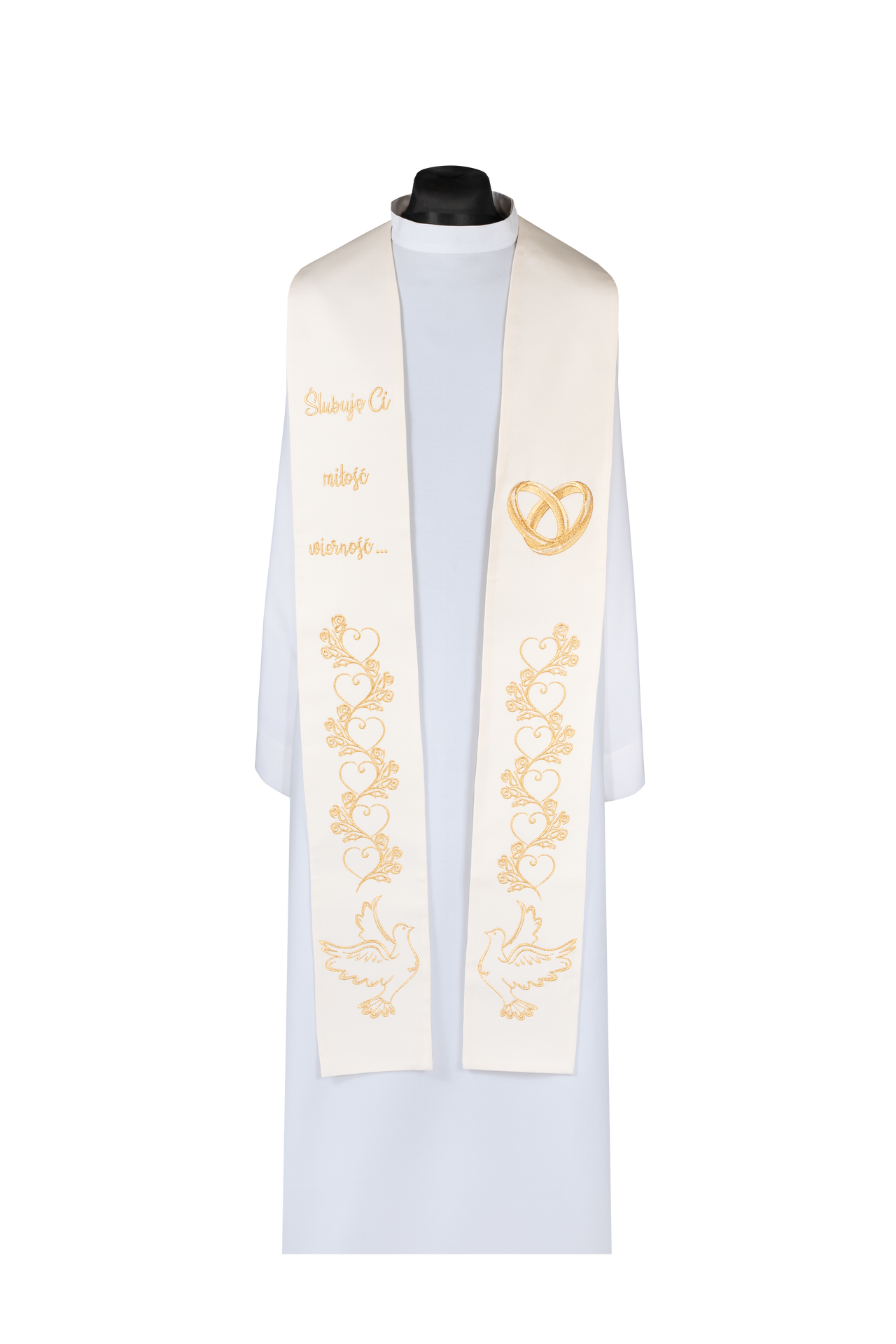 Estola bordada de casamento creme - chasubles.com.br