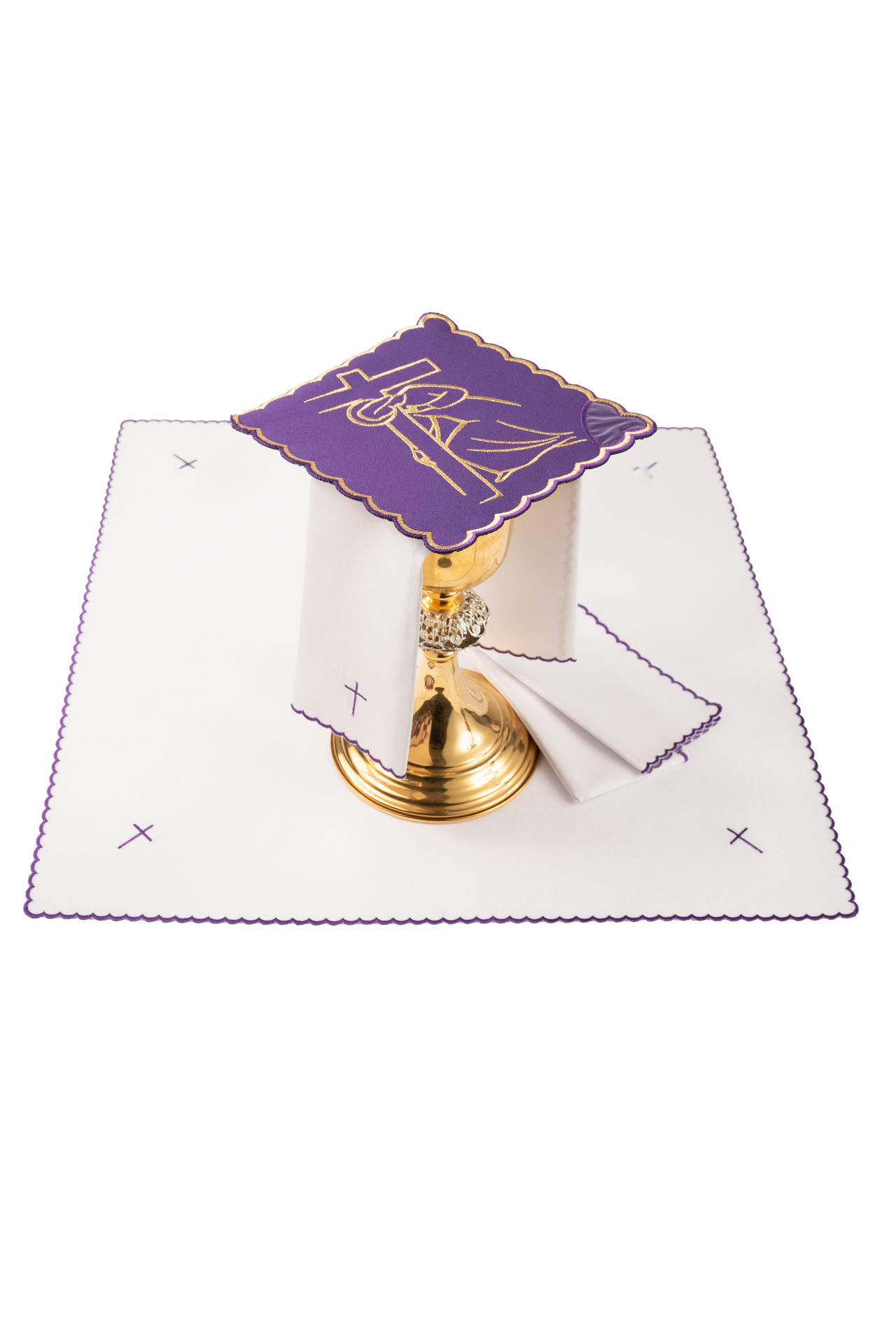 Conjunto de alfaias litúrgicas bordado Via Sacra