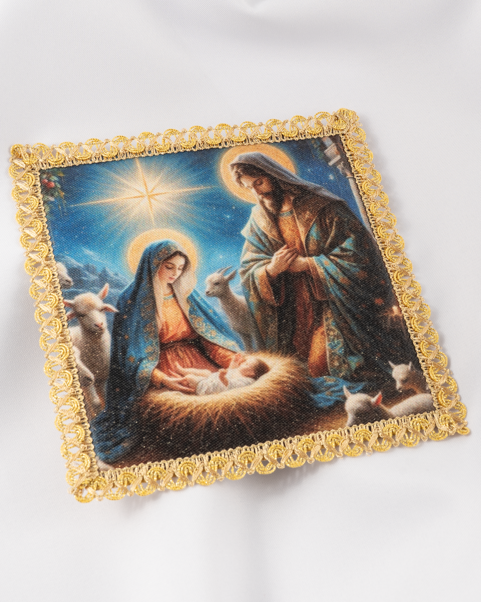 Pala de Natal com imagem da Sagrada Família