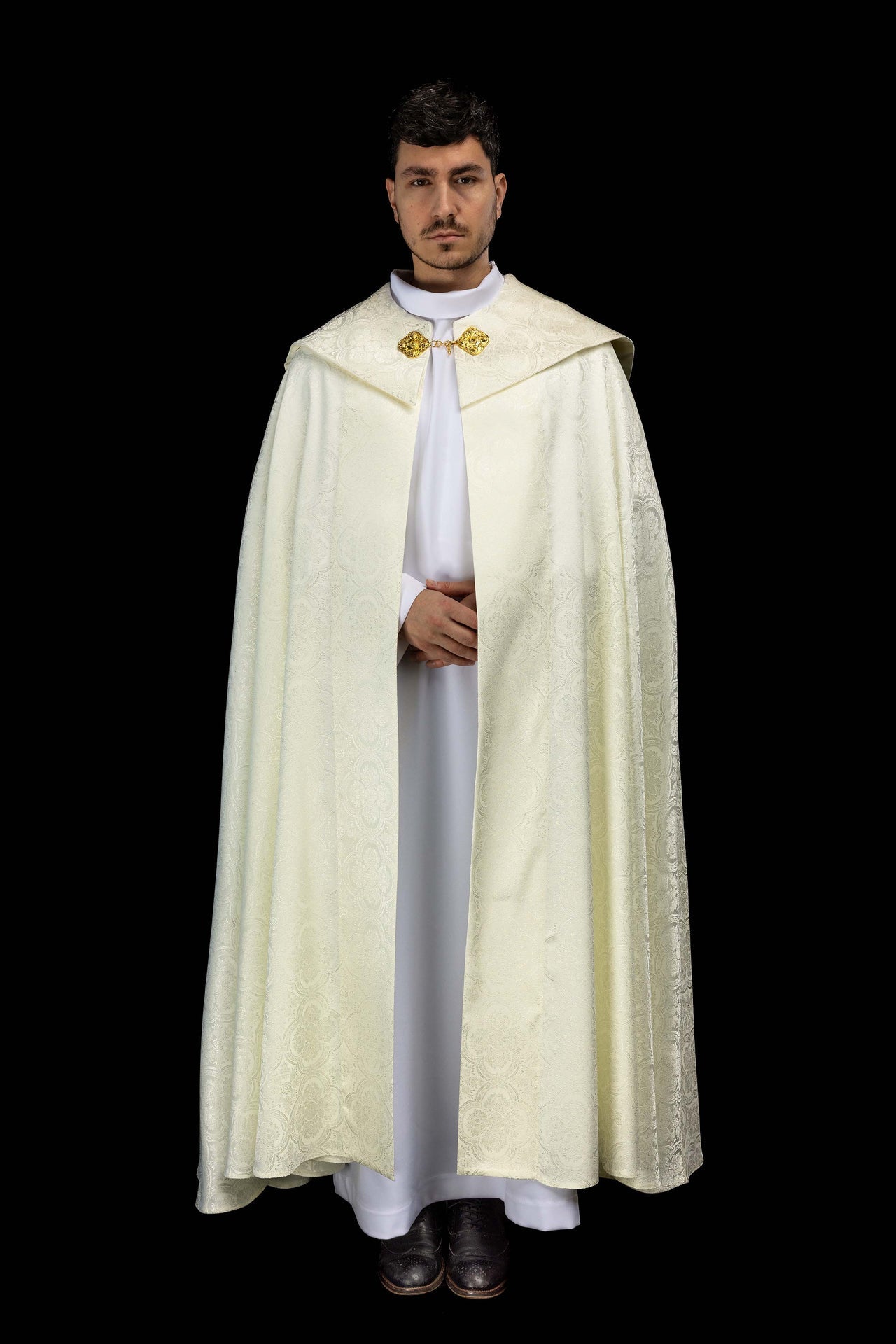 Capa de asperges litúrgica jacquard creme