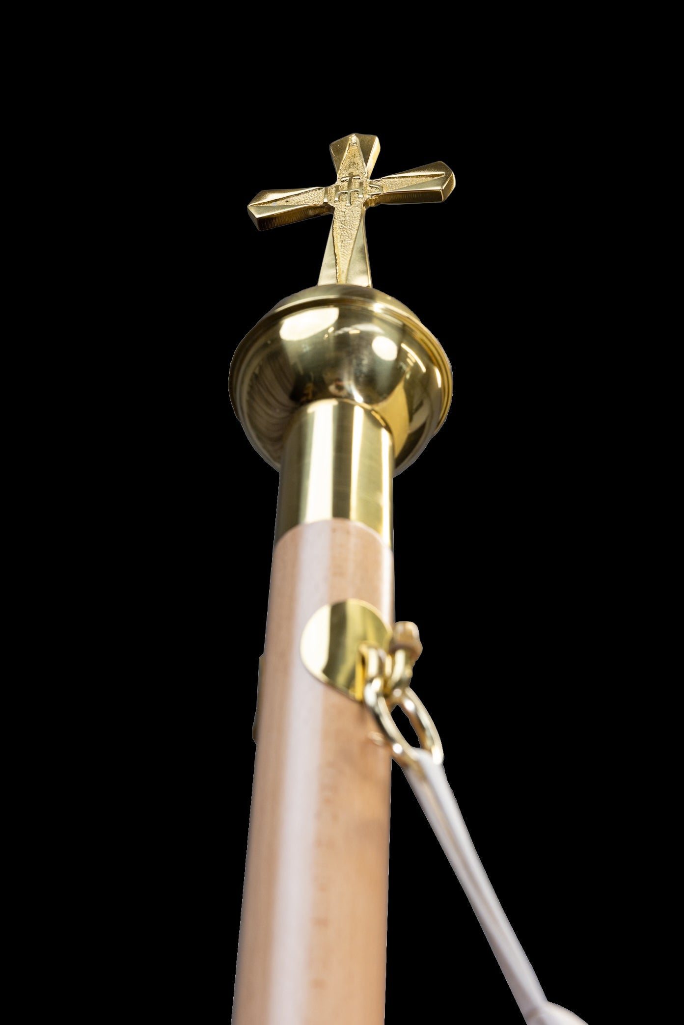 Pálio litúrgico creme com bordado dourado IHS 140 x 160 cm