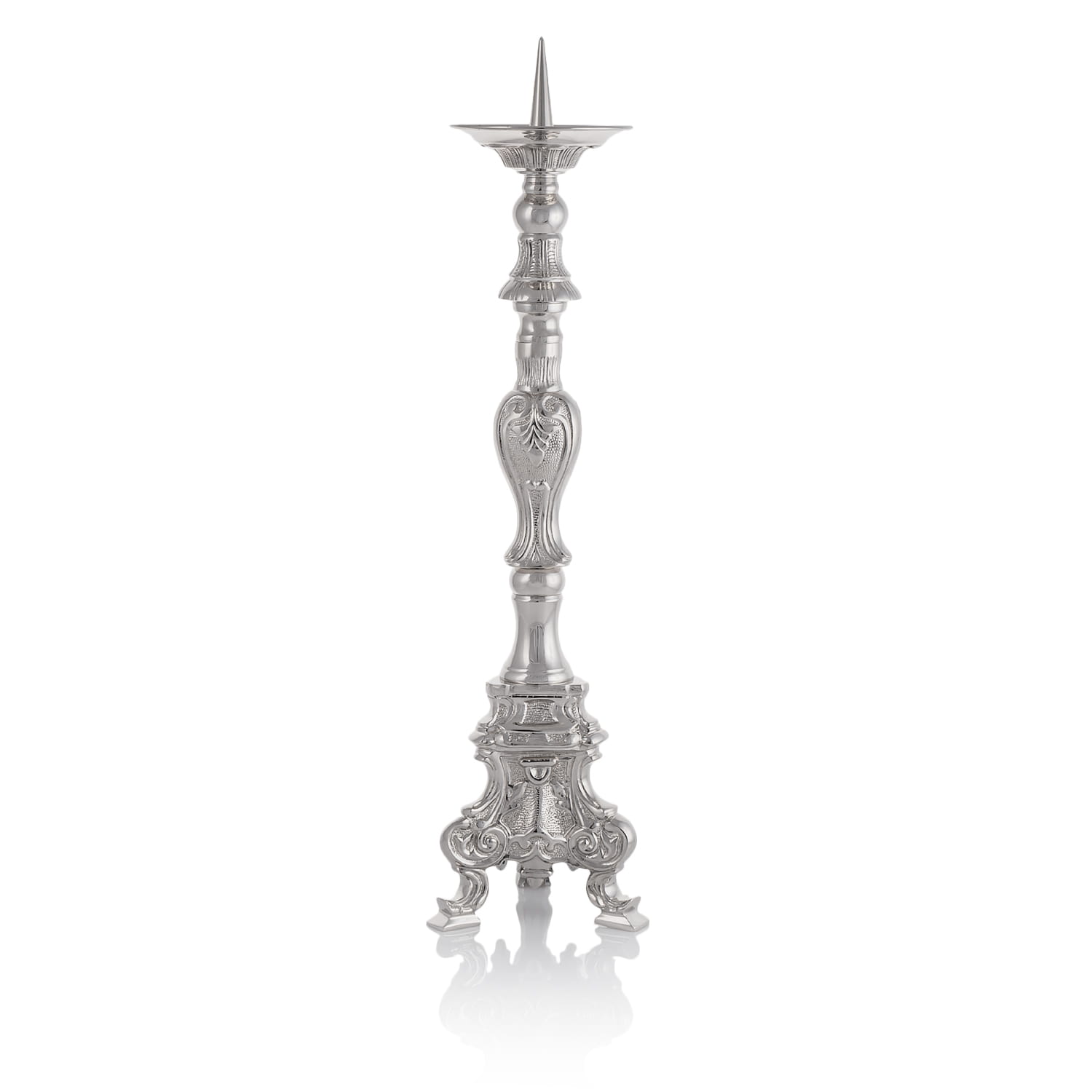Castiçal - latão - níquel - 60 cm