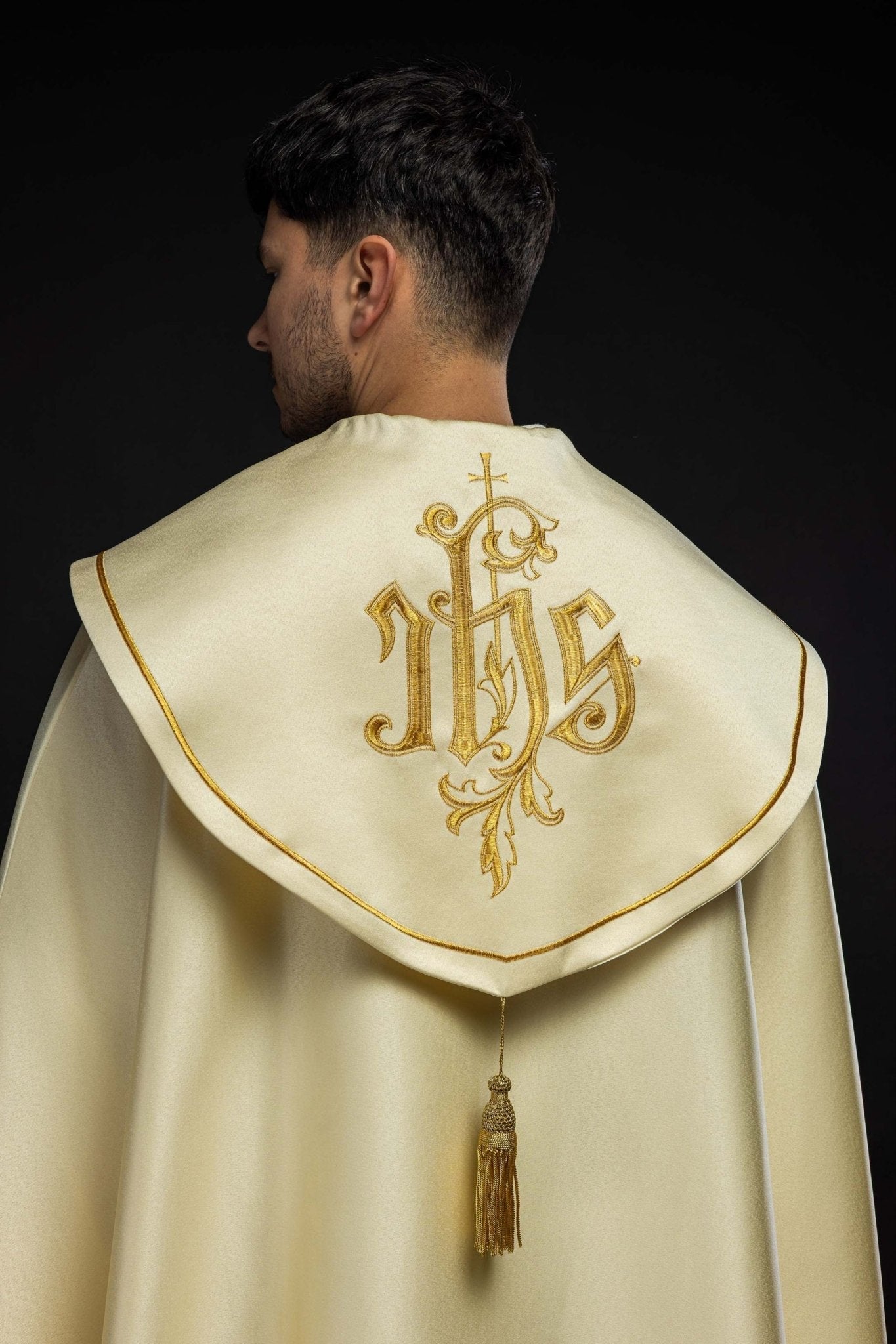 Capa de asperges eucarística monograma IHS