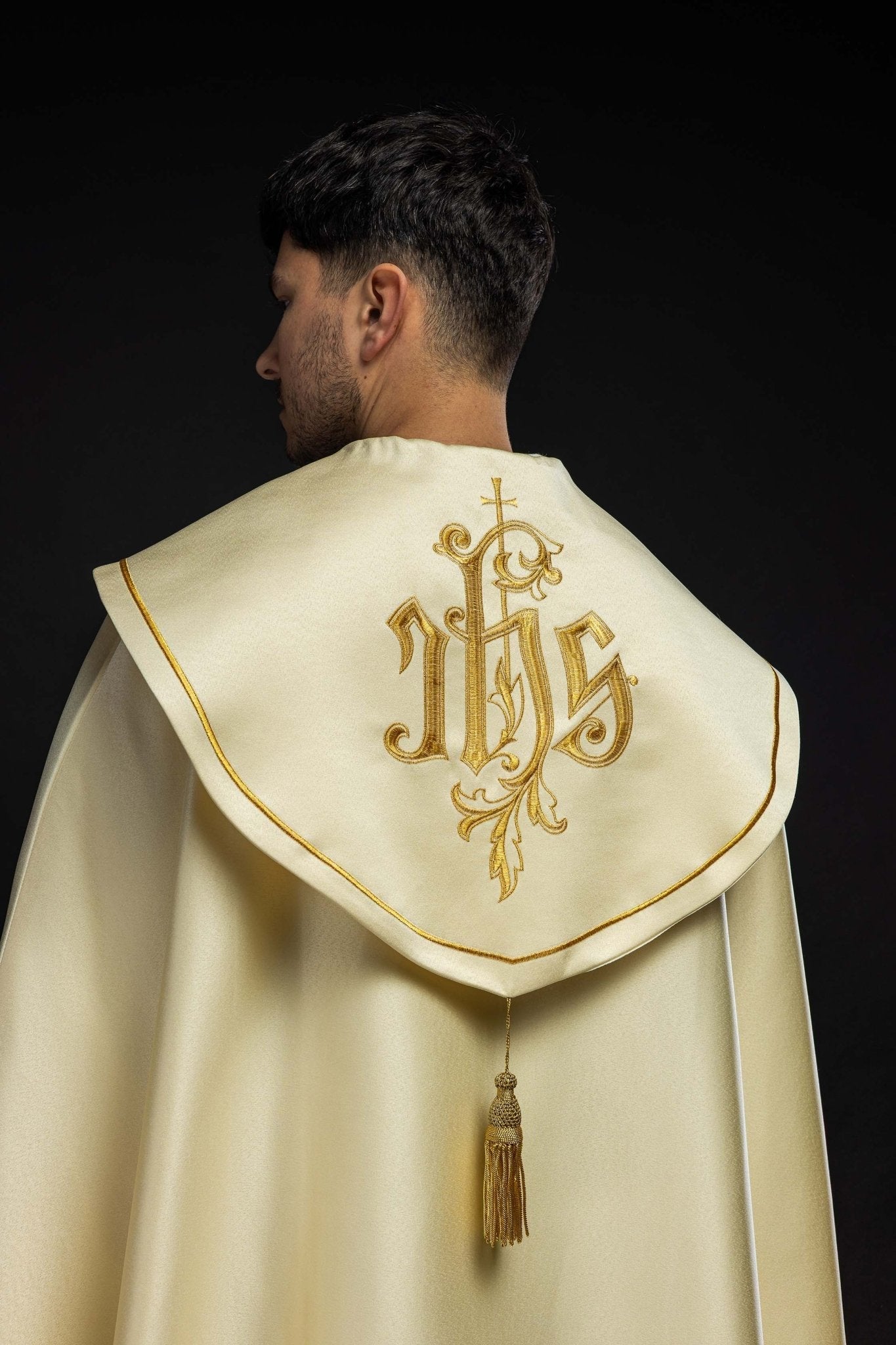 Capa de asperges eucarística monograma IHS