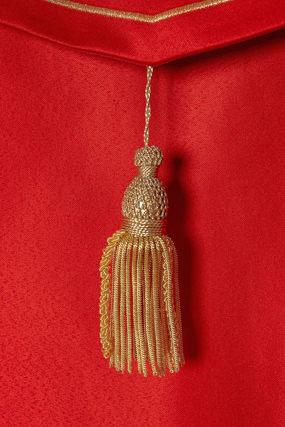 Capa de asperges eucarística monograma IHS vermelha