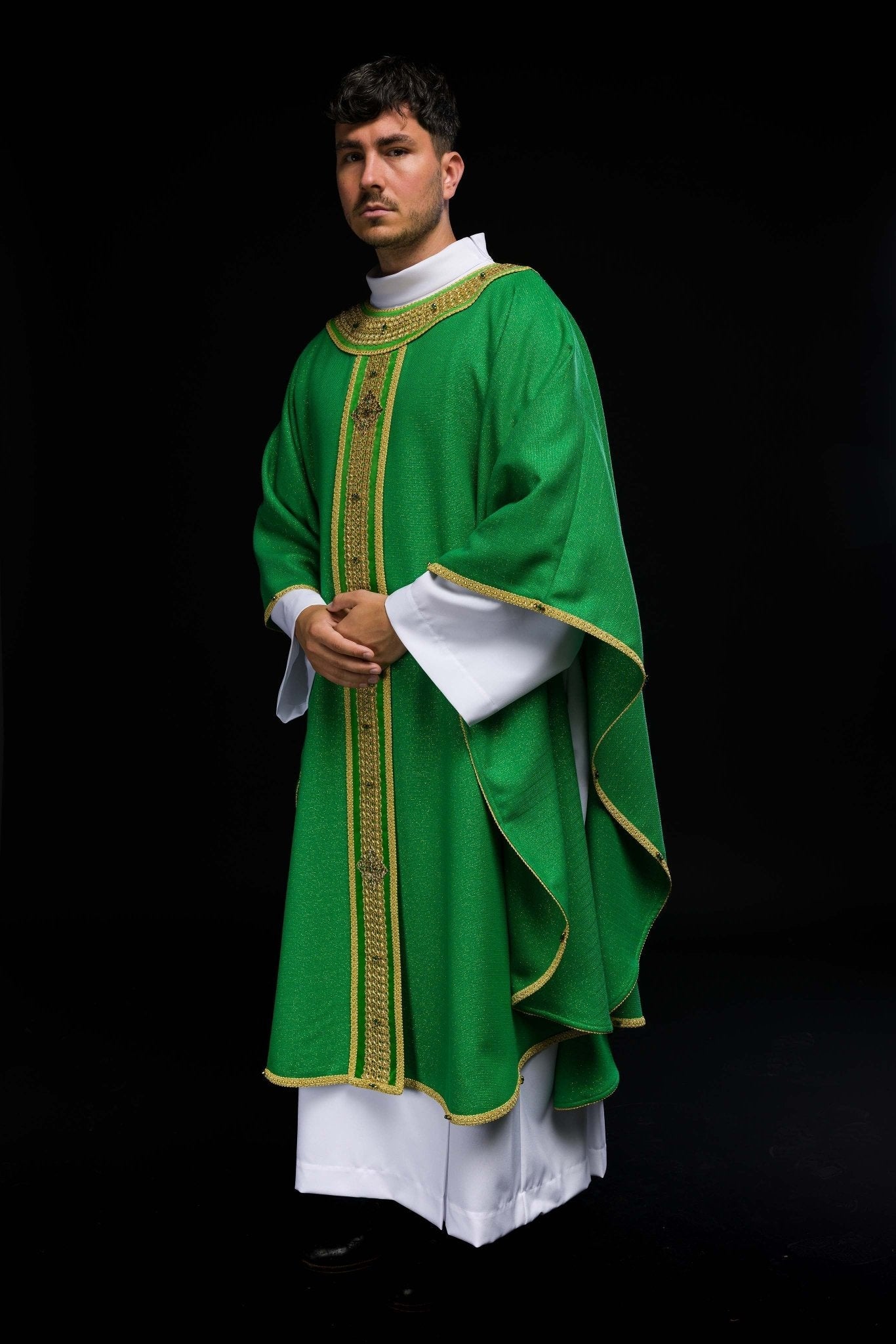 Casula verde Handmade com pedras naturais 7001
