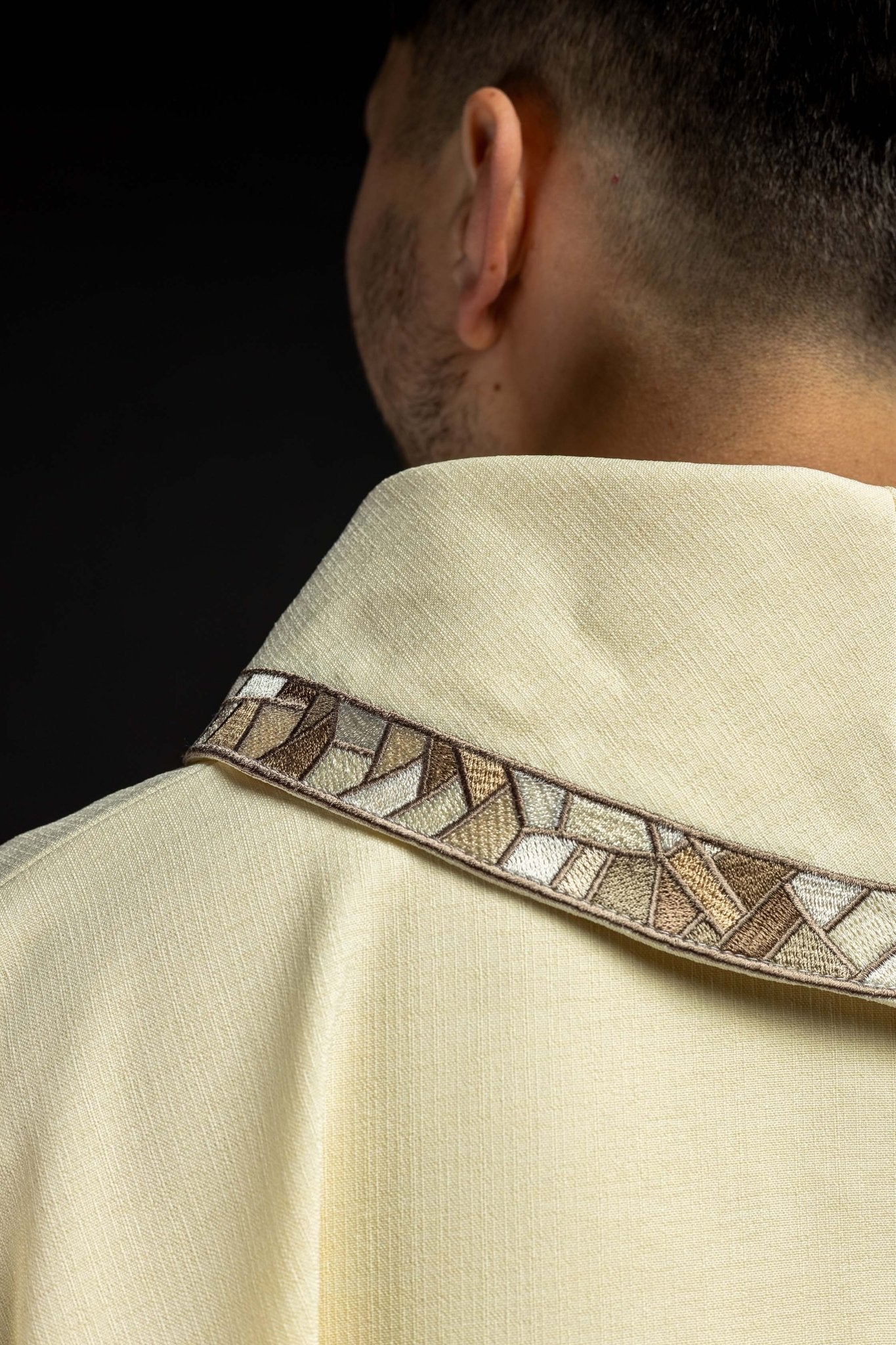 Casula bordada cruz creme
