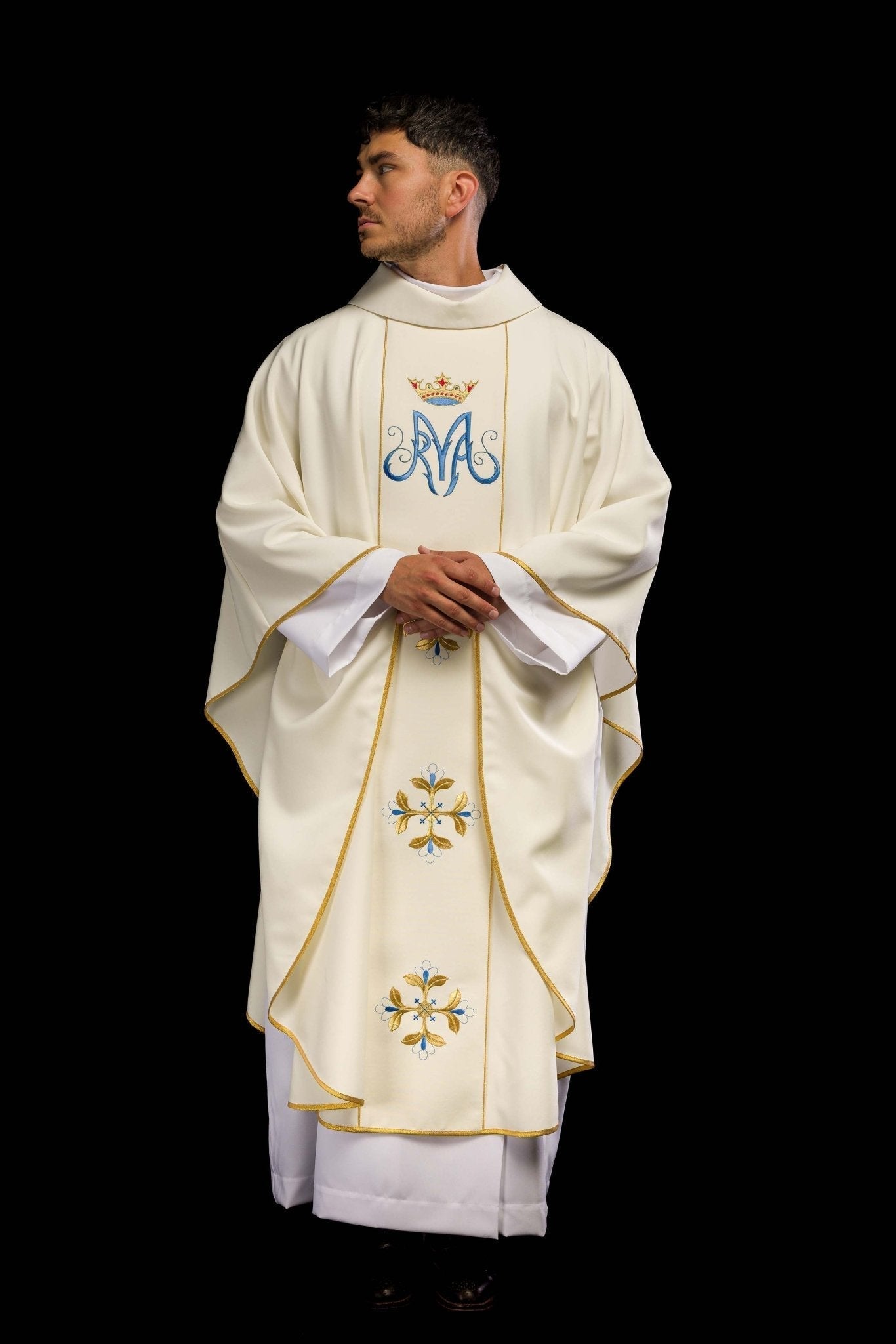 Casula mariana litúrgica com faixa