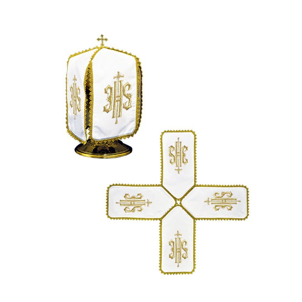 Véu para cibório com bordado dourado IHS