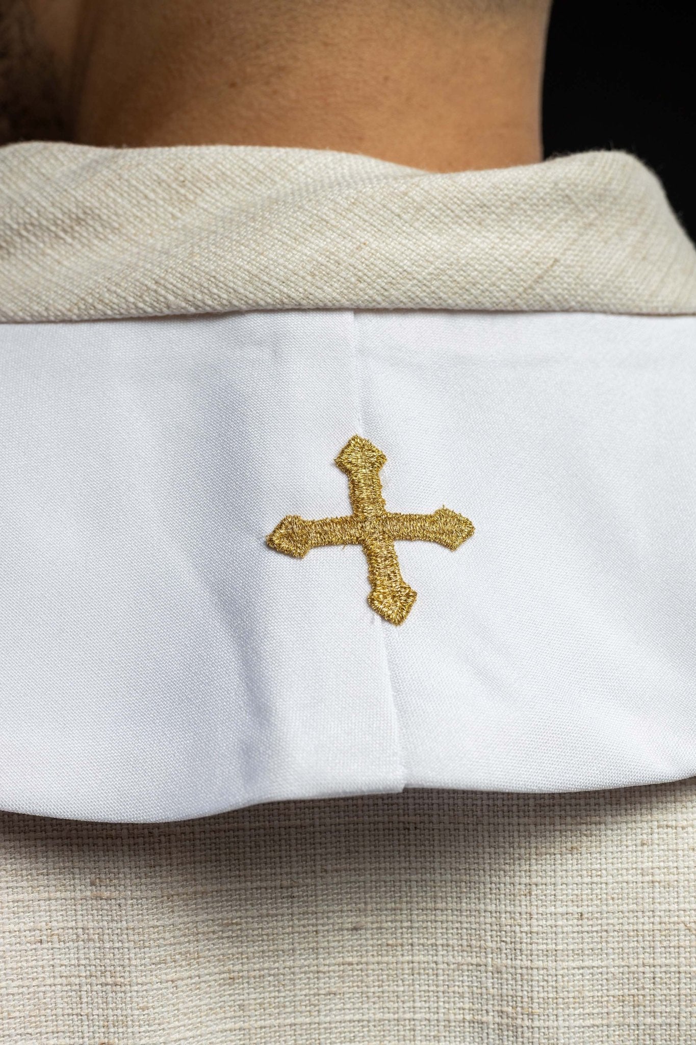 Estola sacerdotal mariana bordada branca