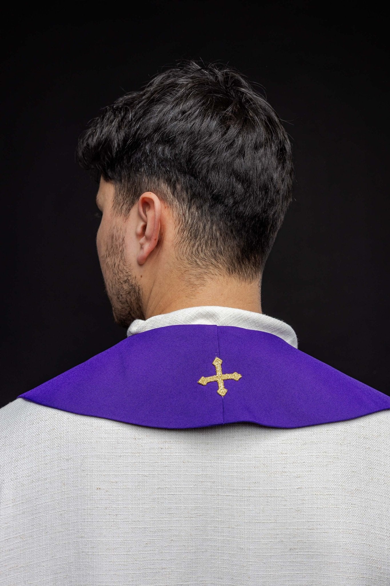 Estola sacerdotal roxa cálice IHS