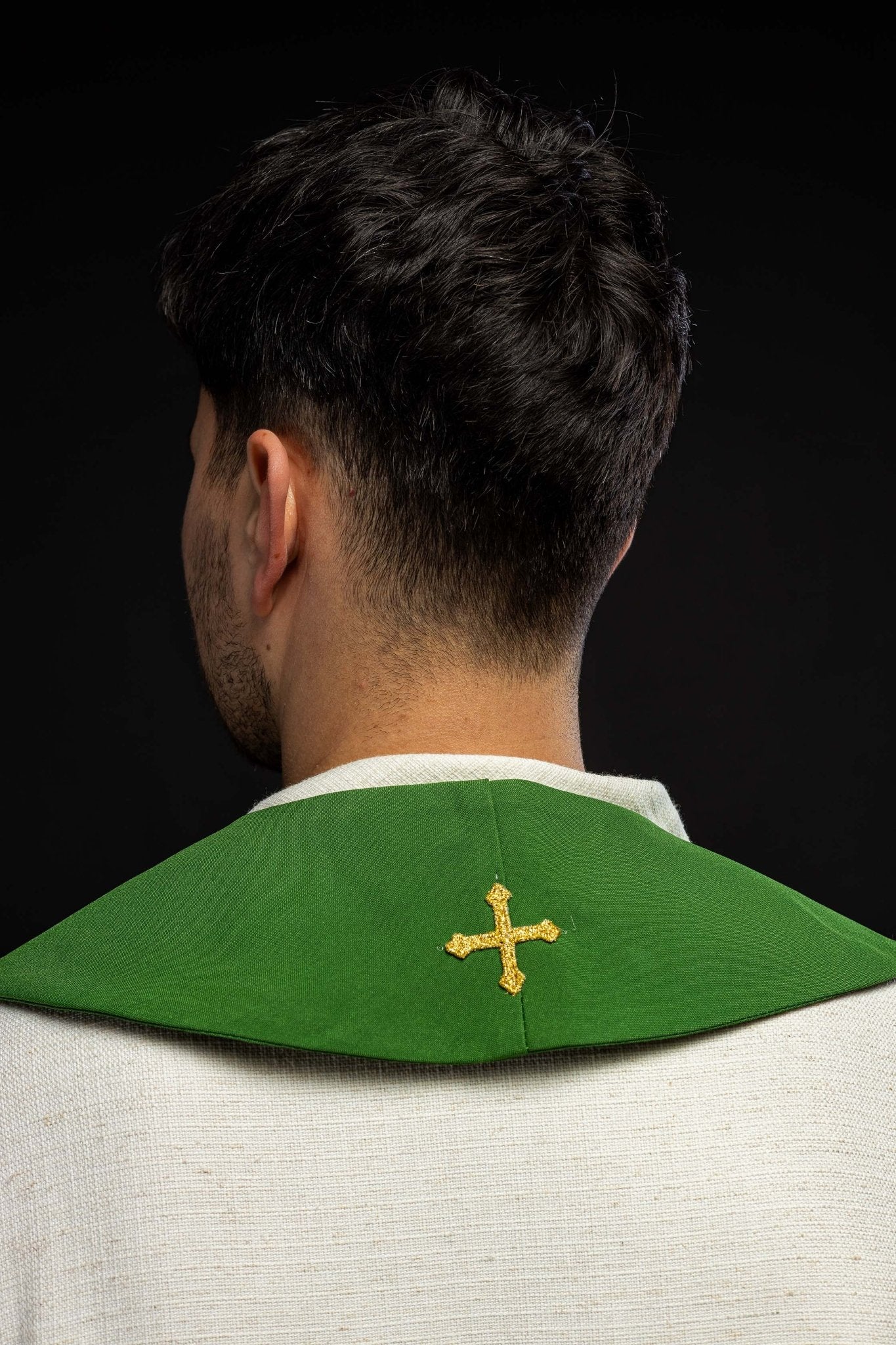 Estola sacerdotal verde bordada Cruz