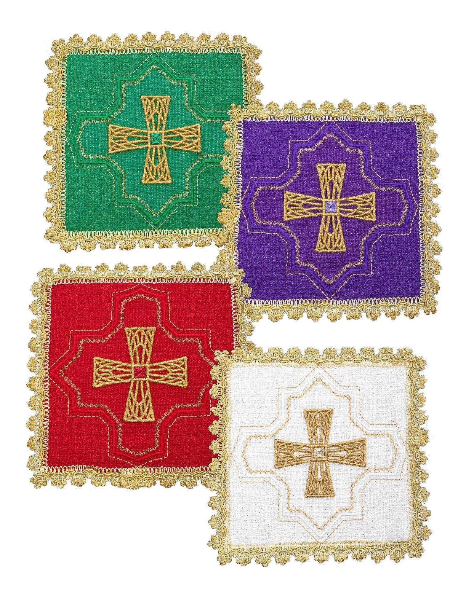 Conjunto de palas em quatro cores litúrgicas