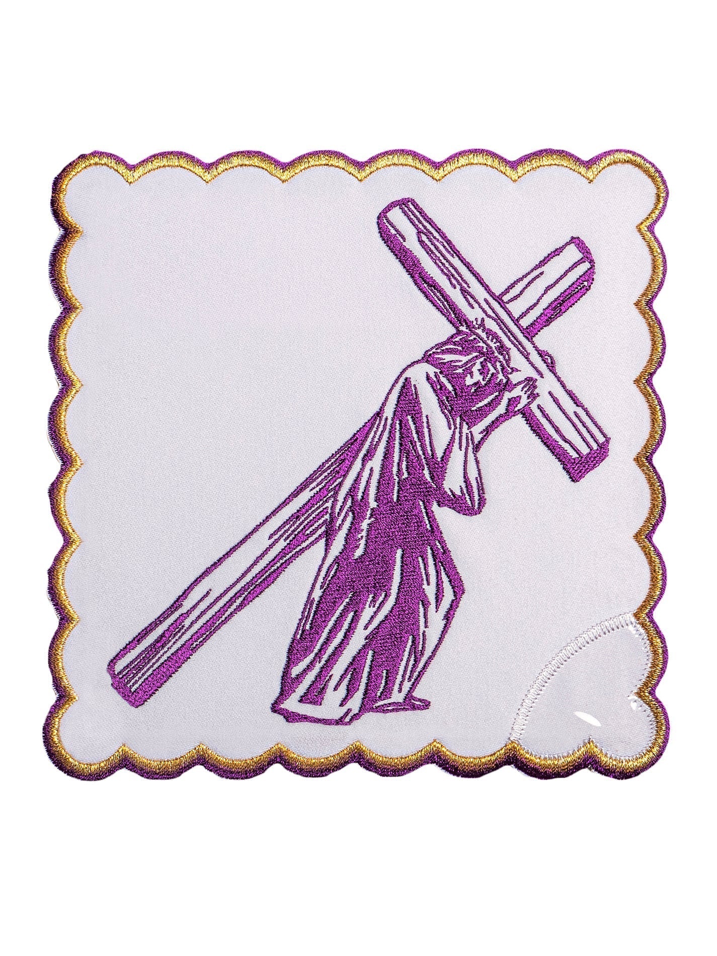 Conjunto de alfaias litúrgicas bordado Via Sacra