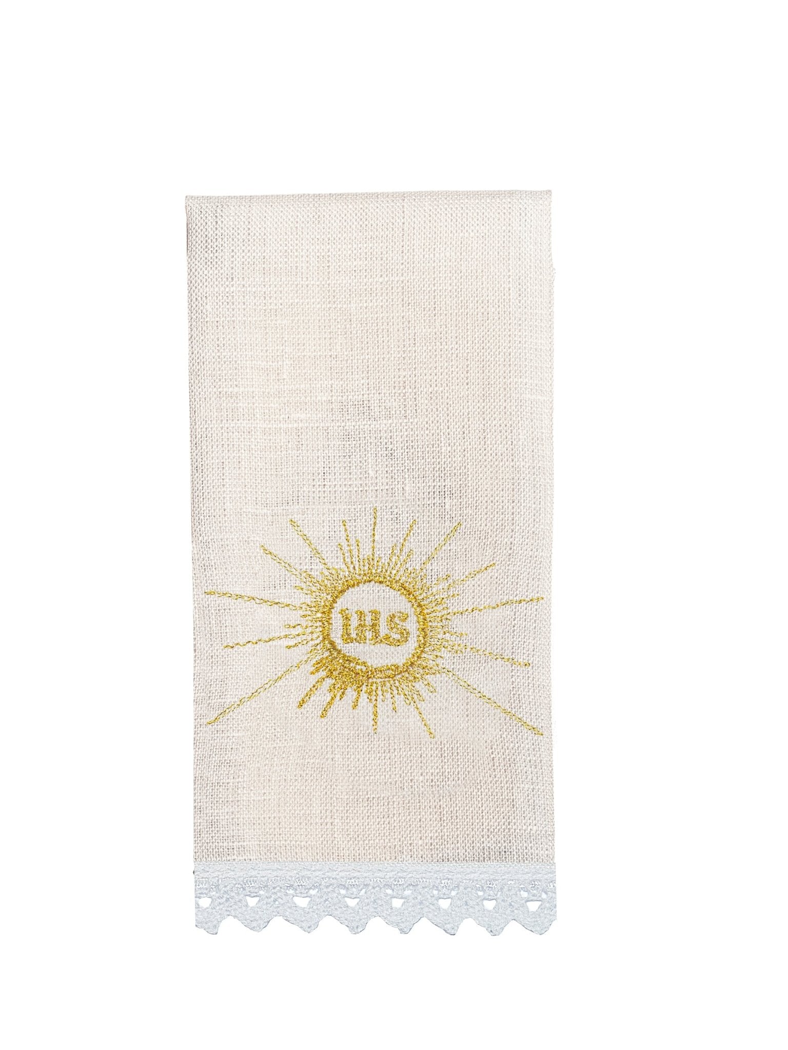 Conjunto de alfaias litúrgicas com motivo dourado de cálice