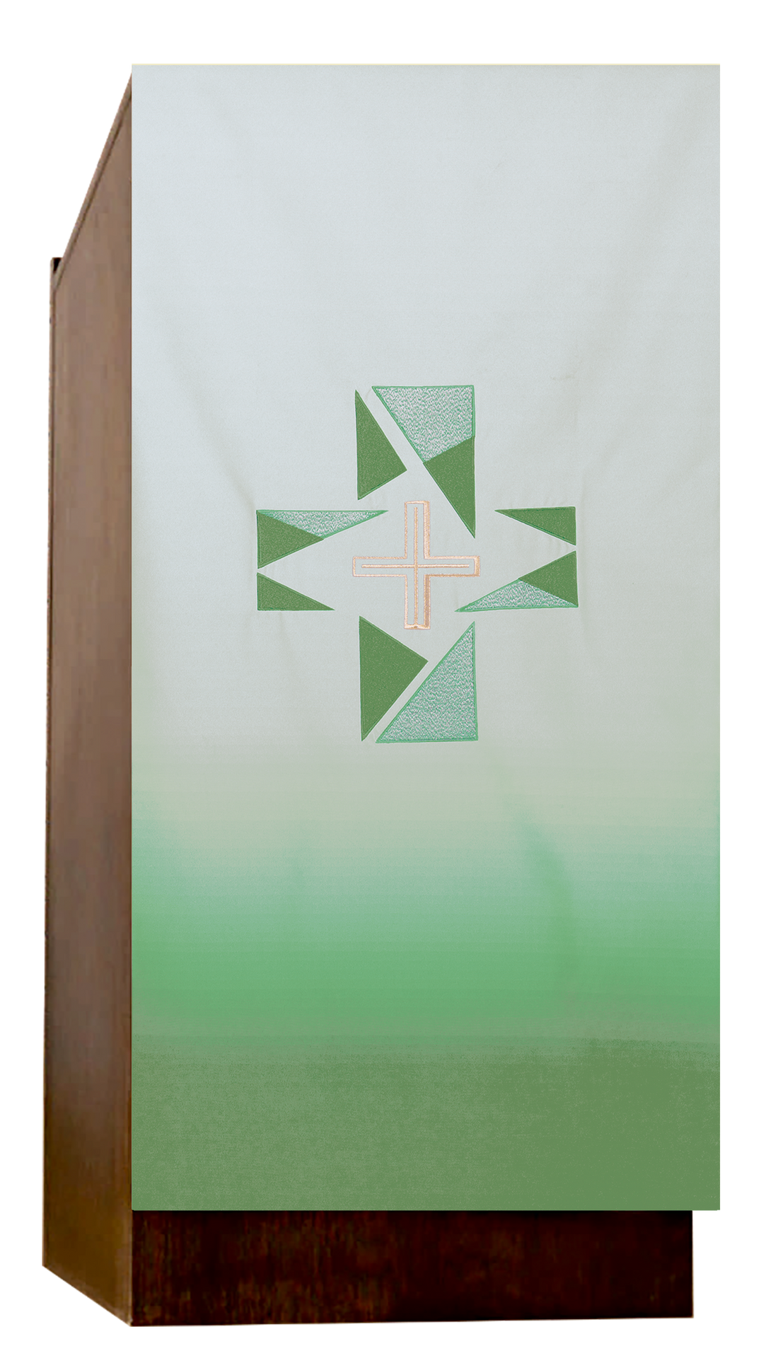 Toalha verde para ambão com motivo de cruz