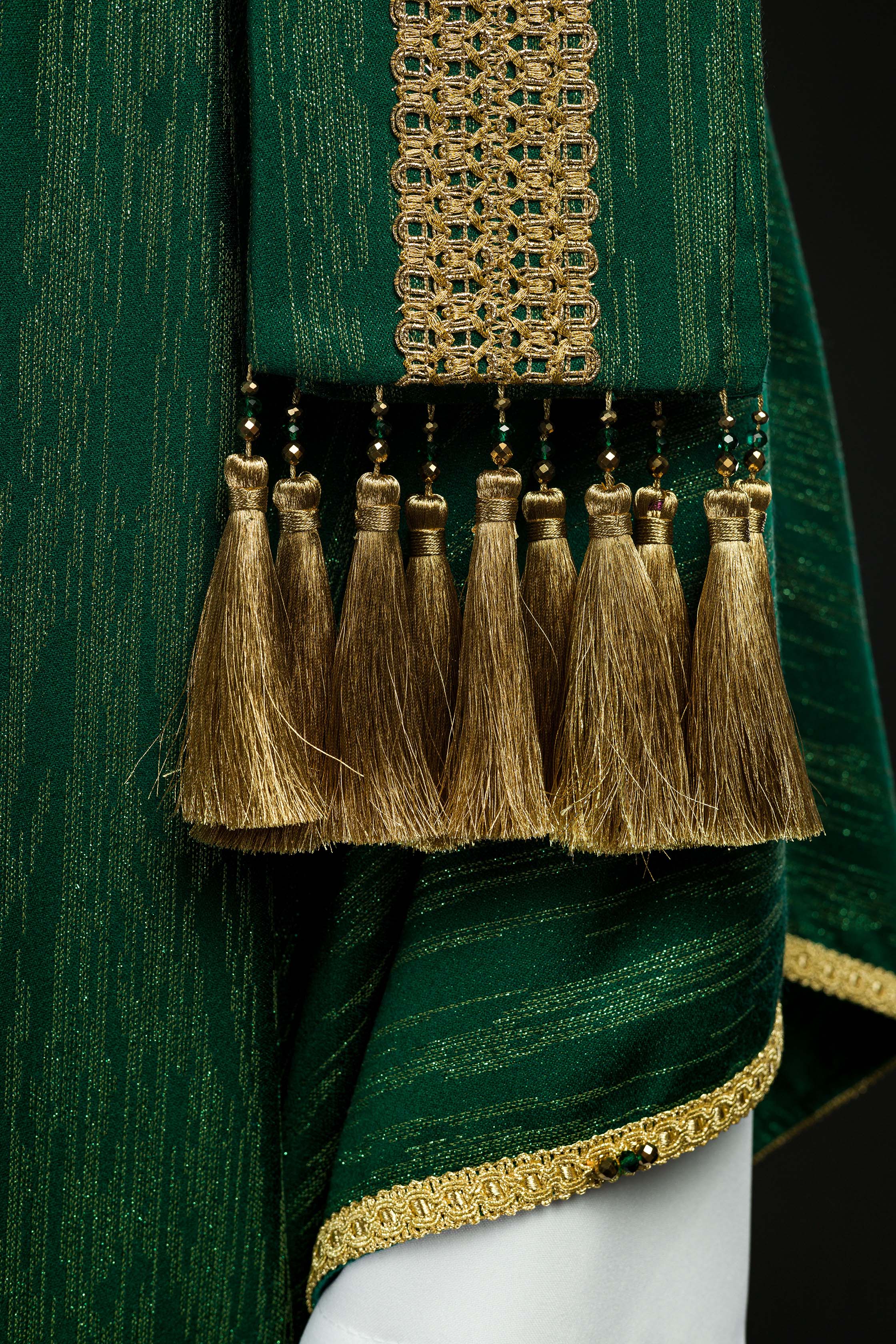 Casula verde Handmade 7015 com pedras naturais