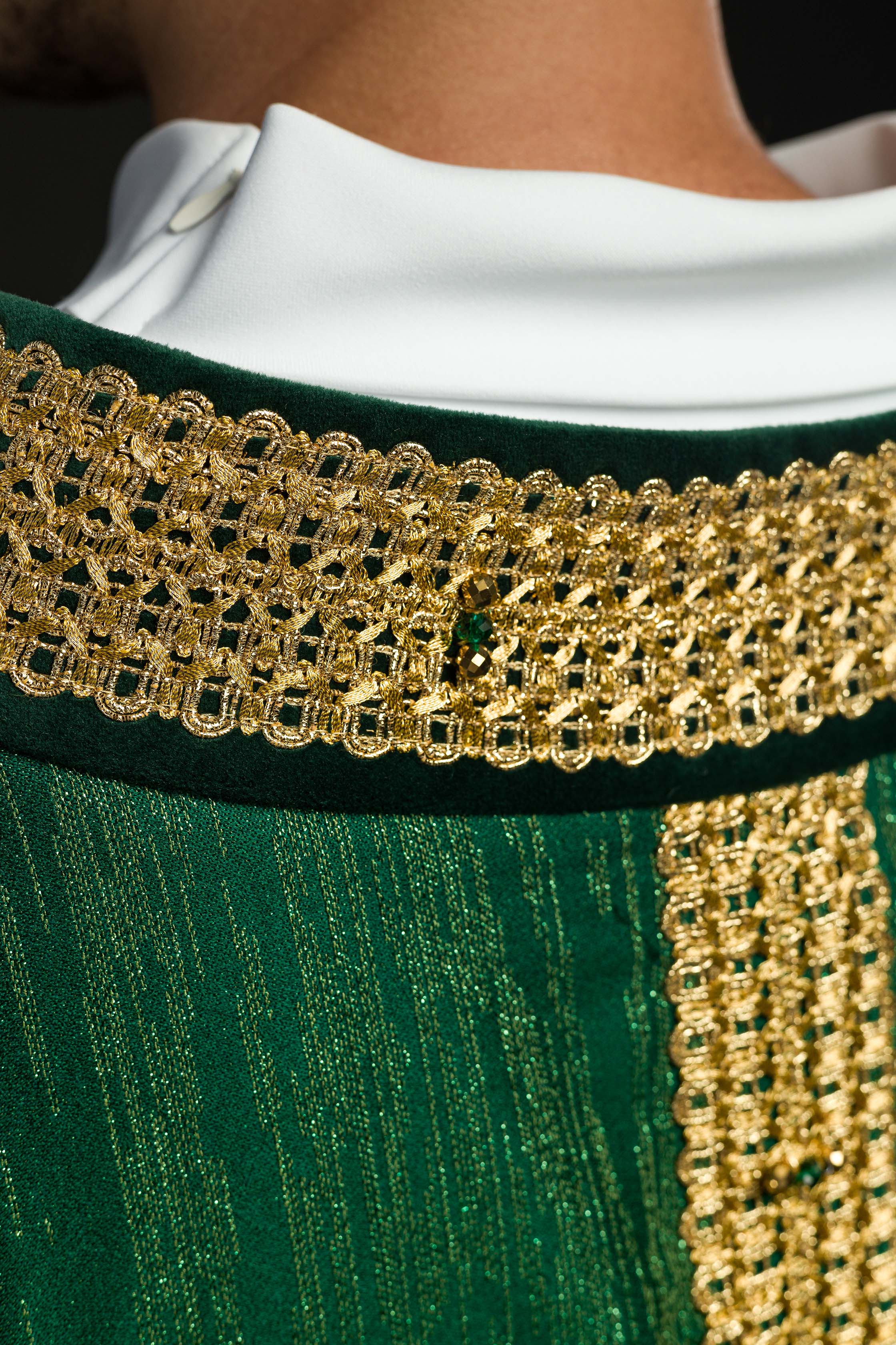 Casula verde Handmade 7015 com pedras naturais
