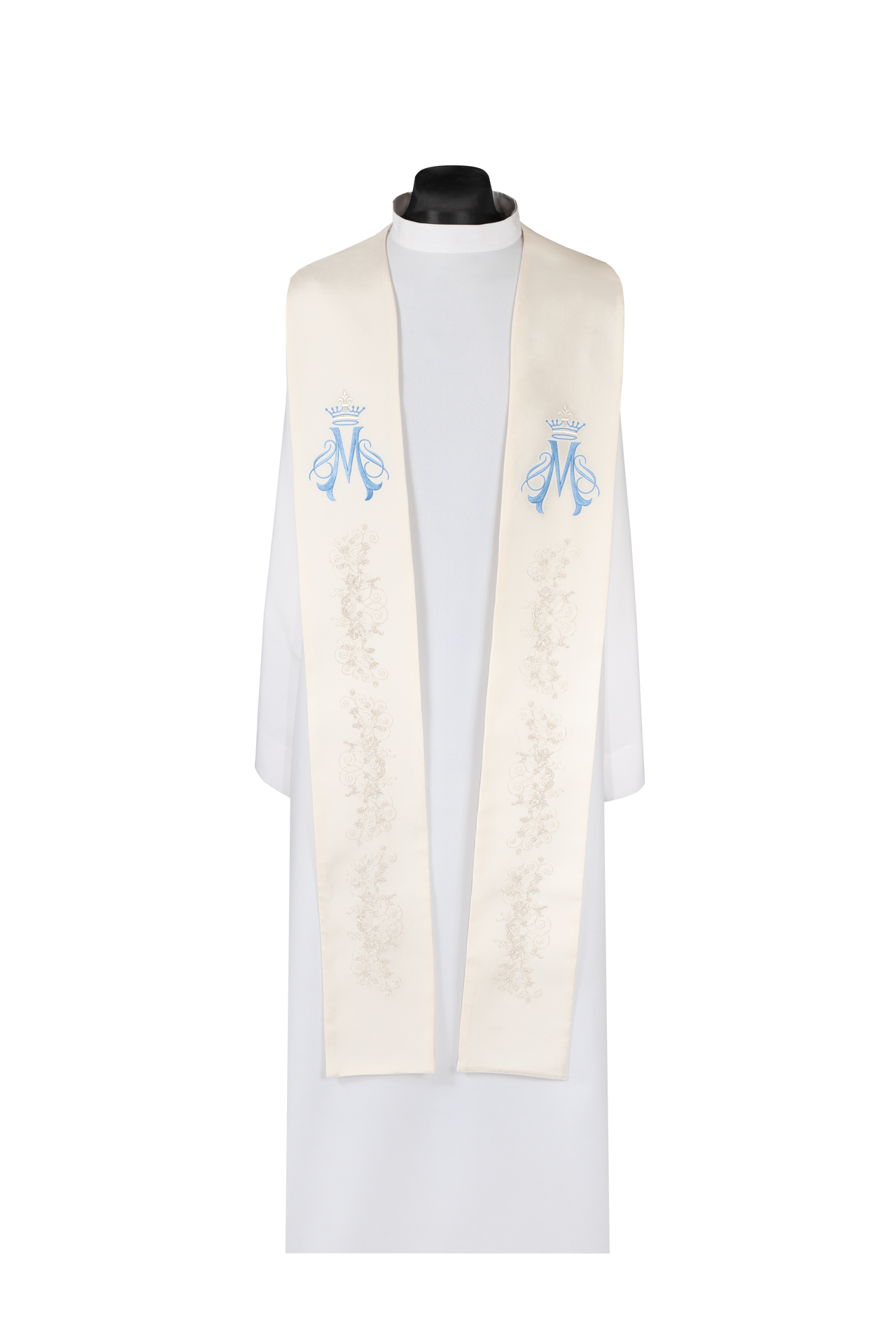 Estola mariana bordada creme - chasubles.com.br