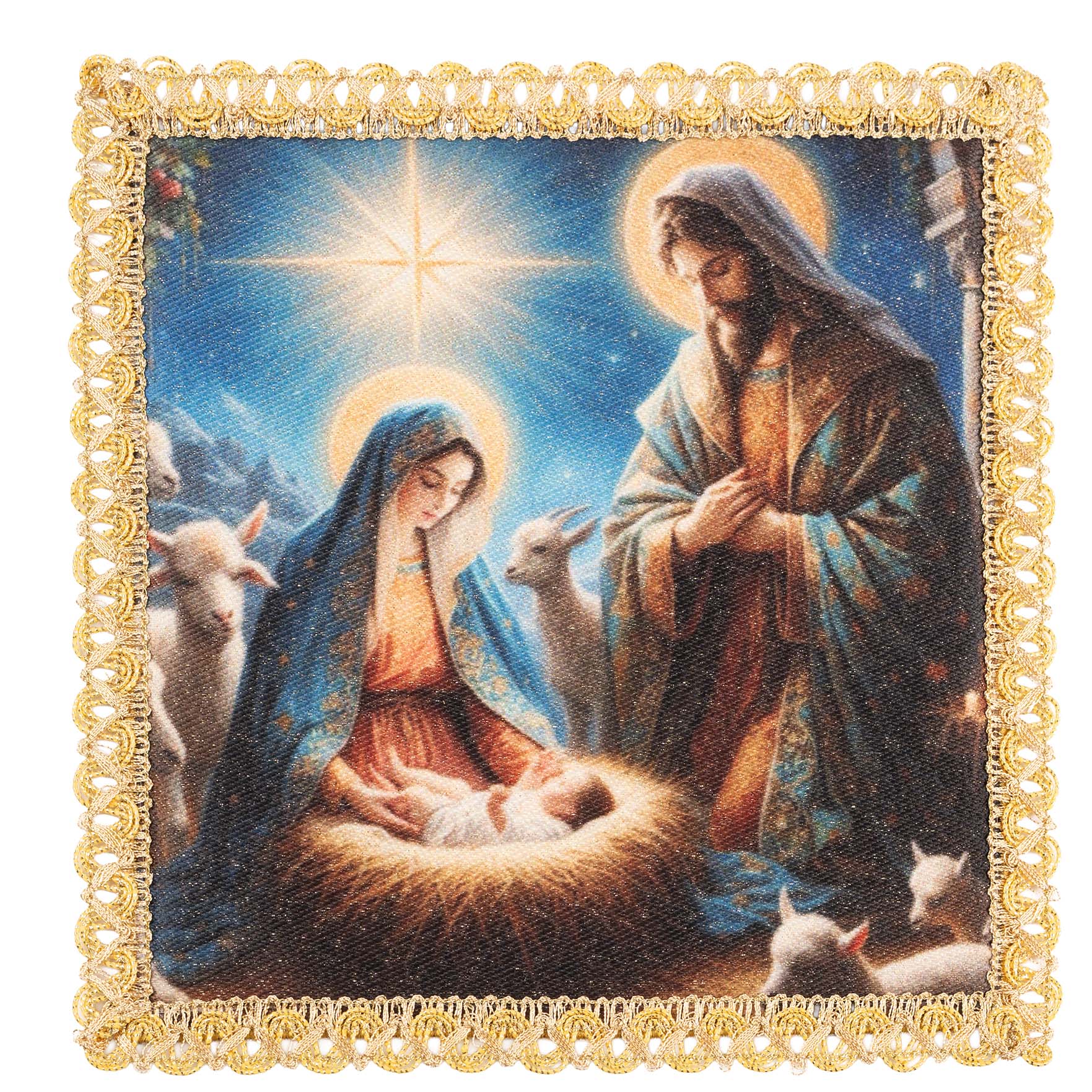 Pala de Natal com imagem da Sagrada Família