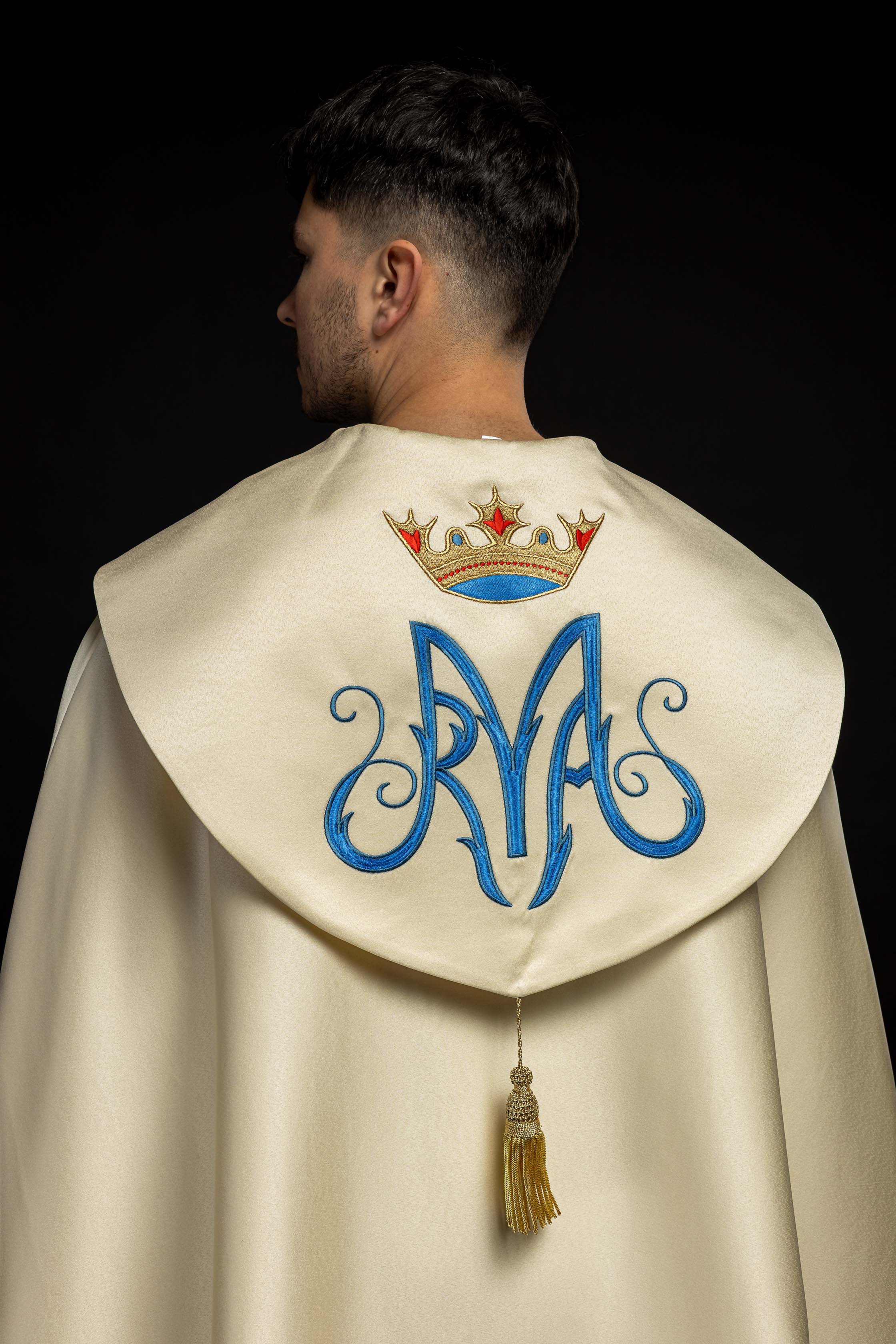 Capa de asperges bordada mariana creme