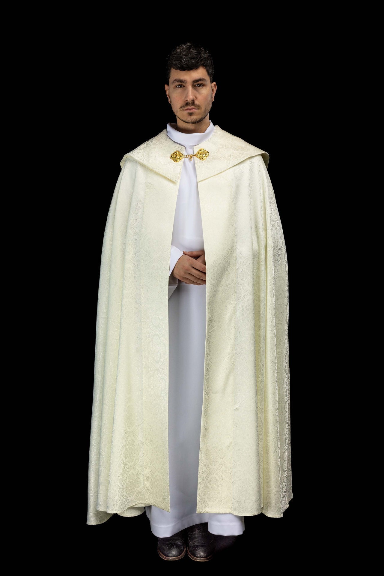 Capa de asperges litúrgica jacquard creme