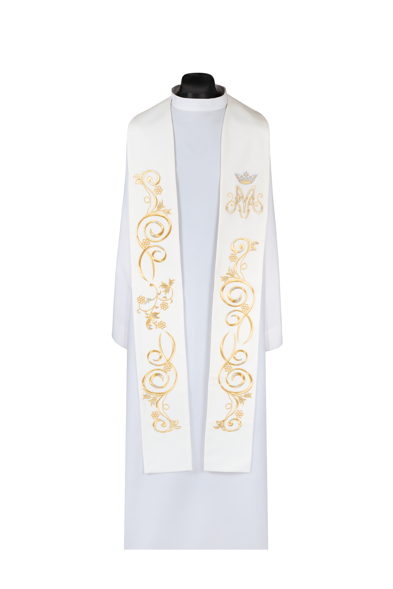 Estola mariana bordada creme - chasubles.com.br