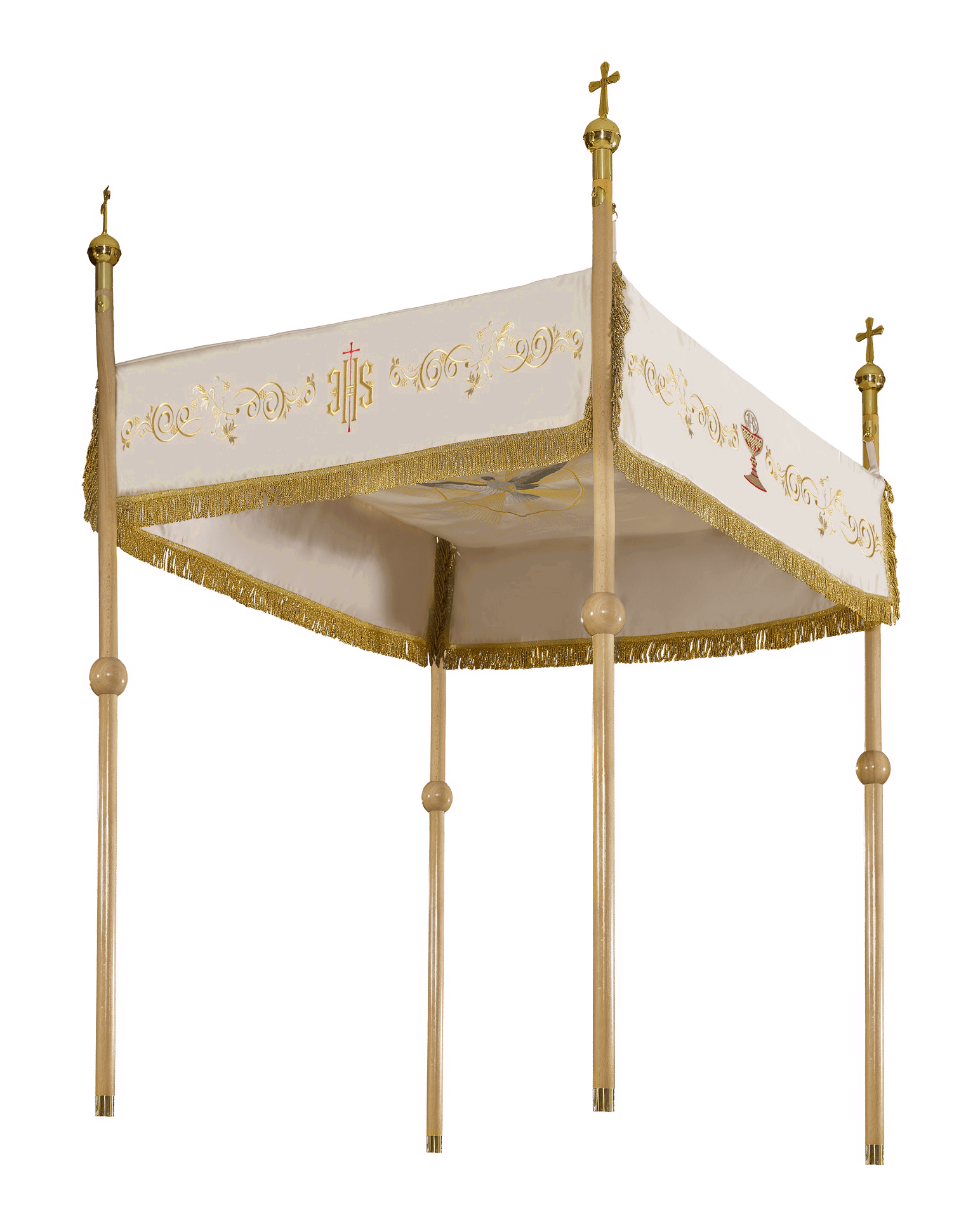 Pálio litúrgico creme com bordado de Cordeiro, 140 x 160 cm