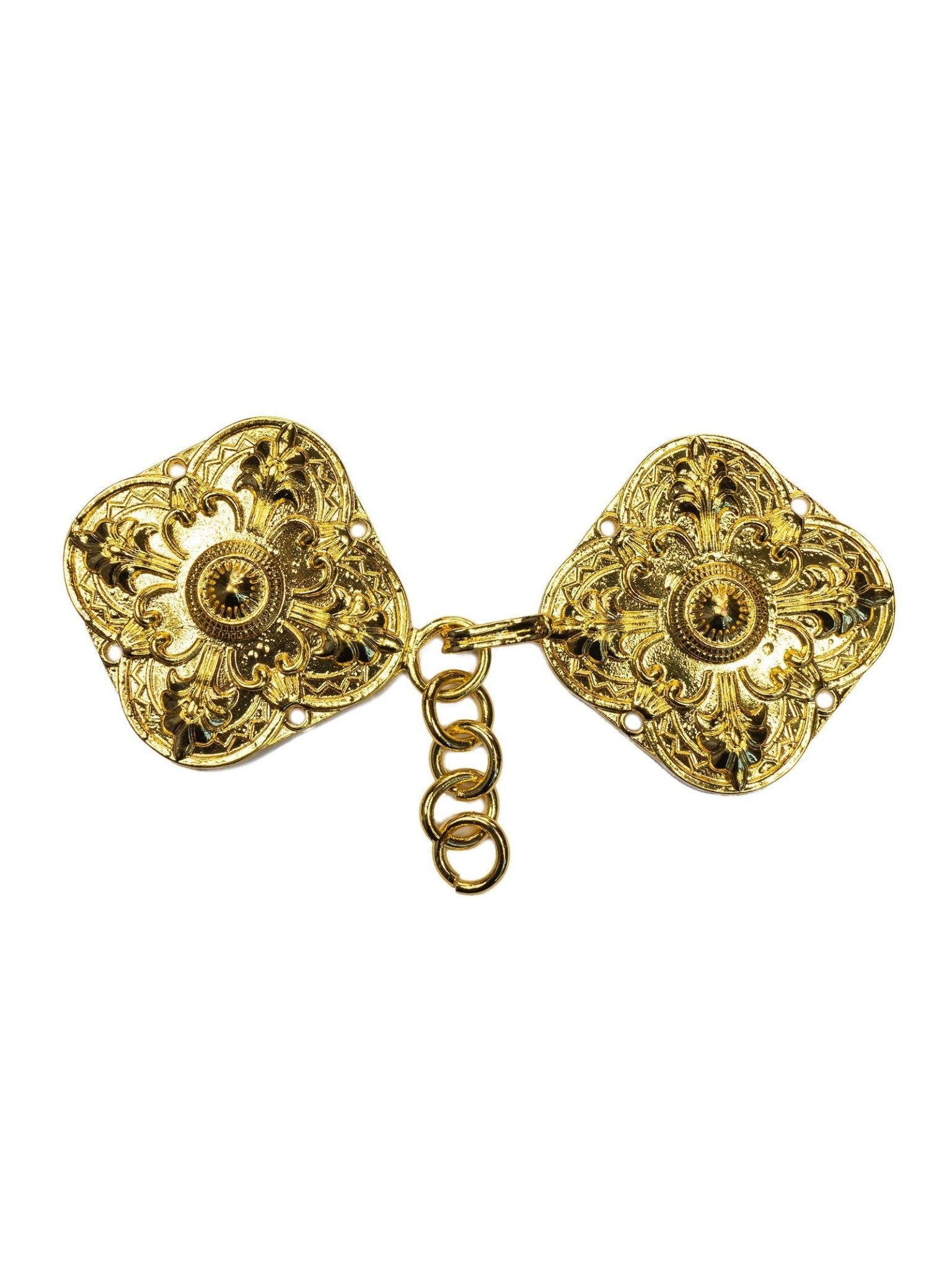 Broche clássico dourado para capa de asperges