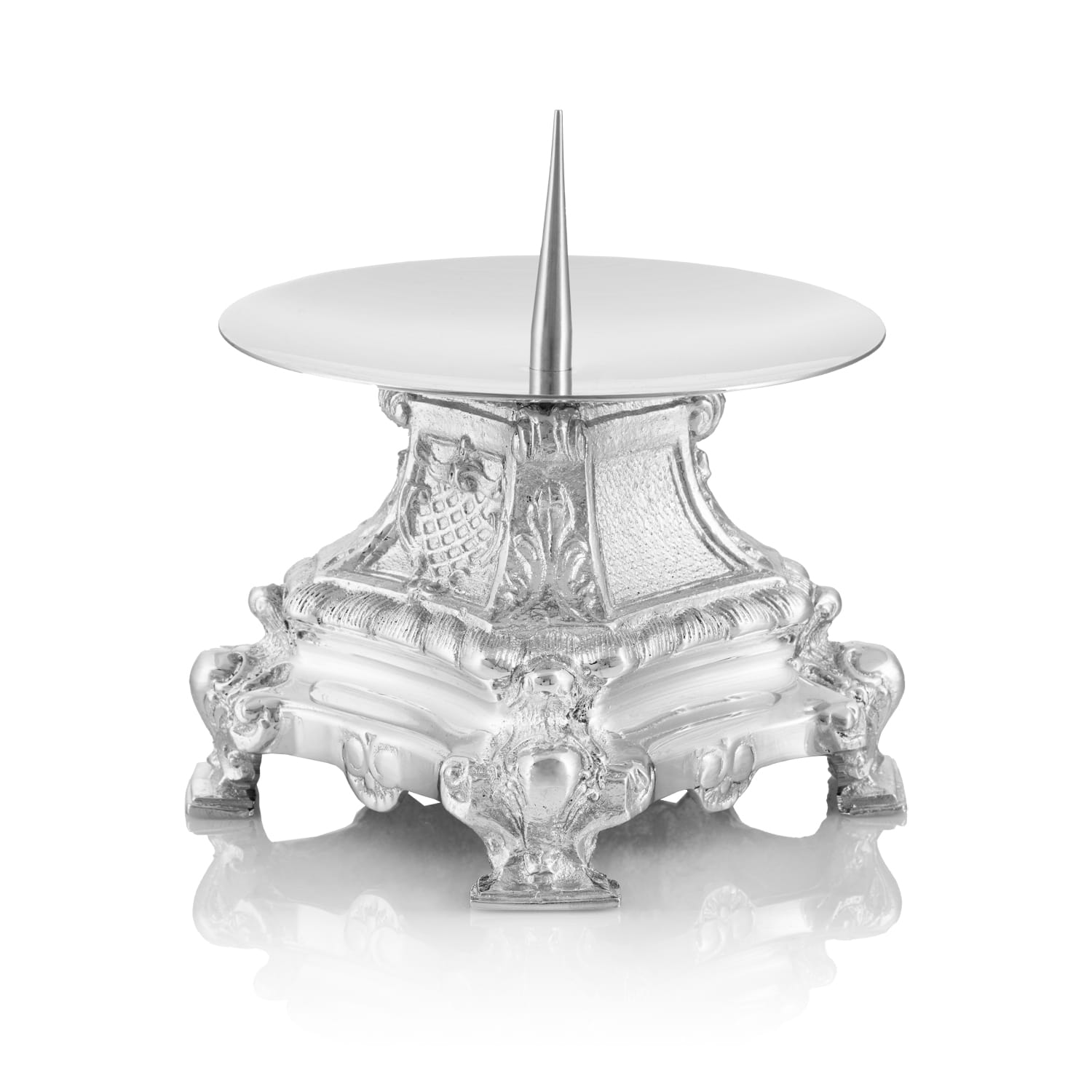 Castiçal - latão - níquel - 10 cm