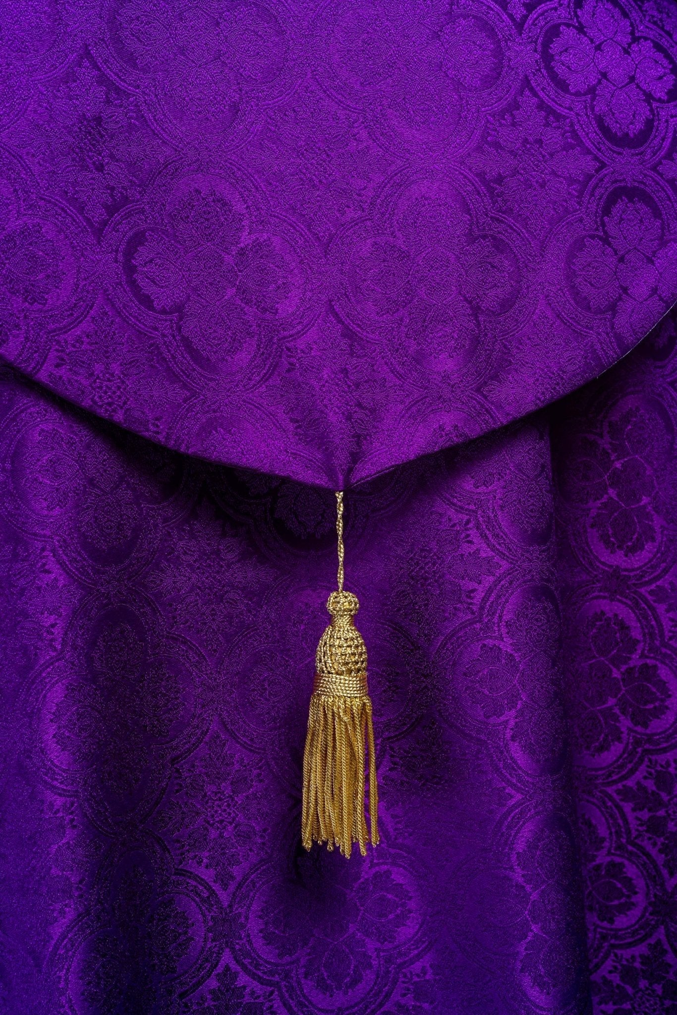 Capa de asperges litúrgica jacquard roxa