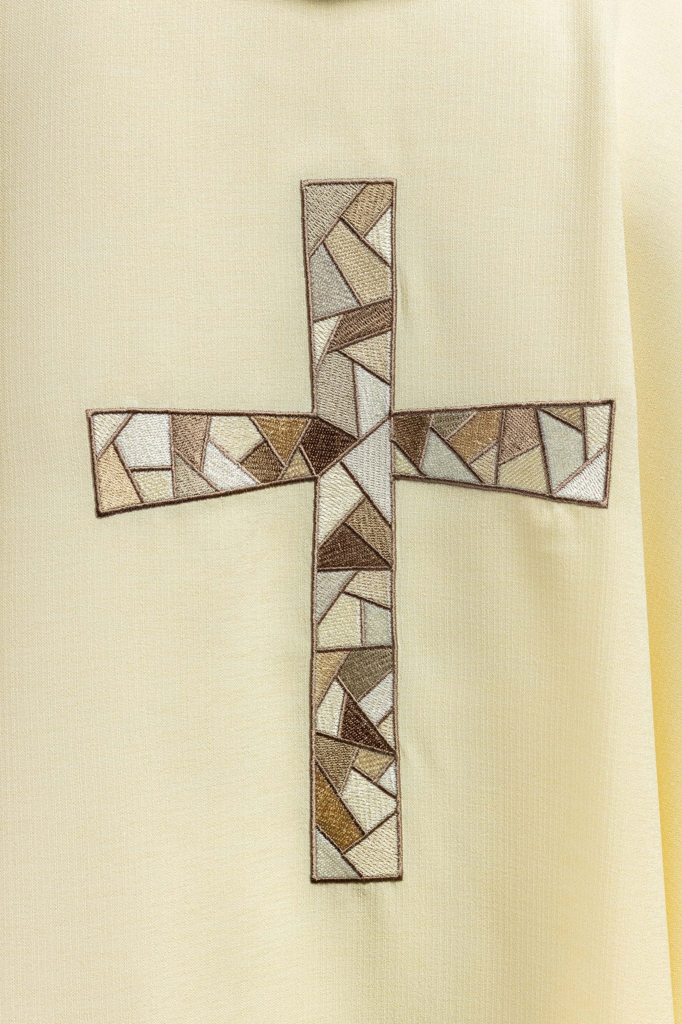 Casula bordada cruz creme