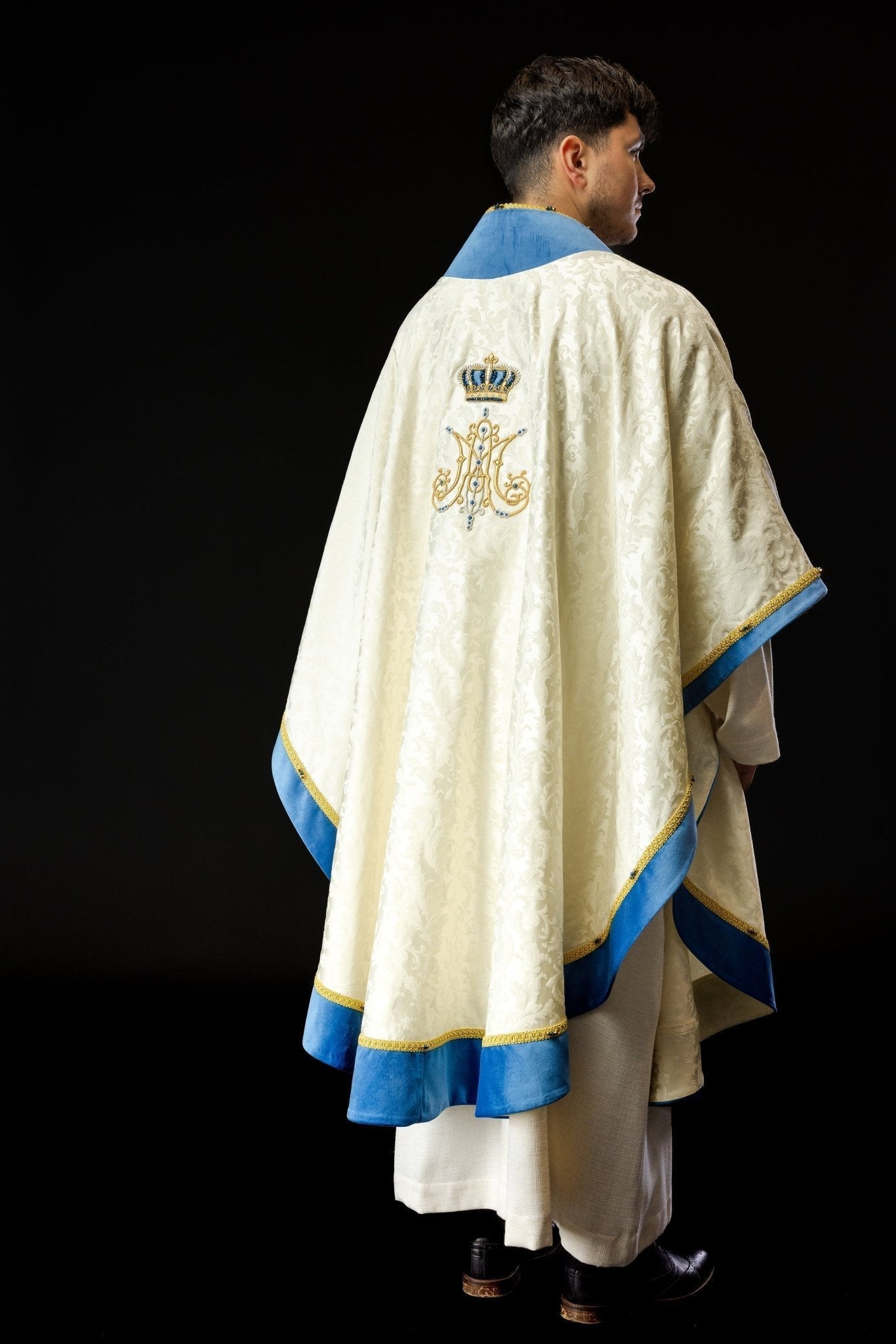 Casula mariana feita à mão com pedras naturais Handmade 7006