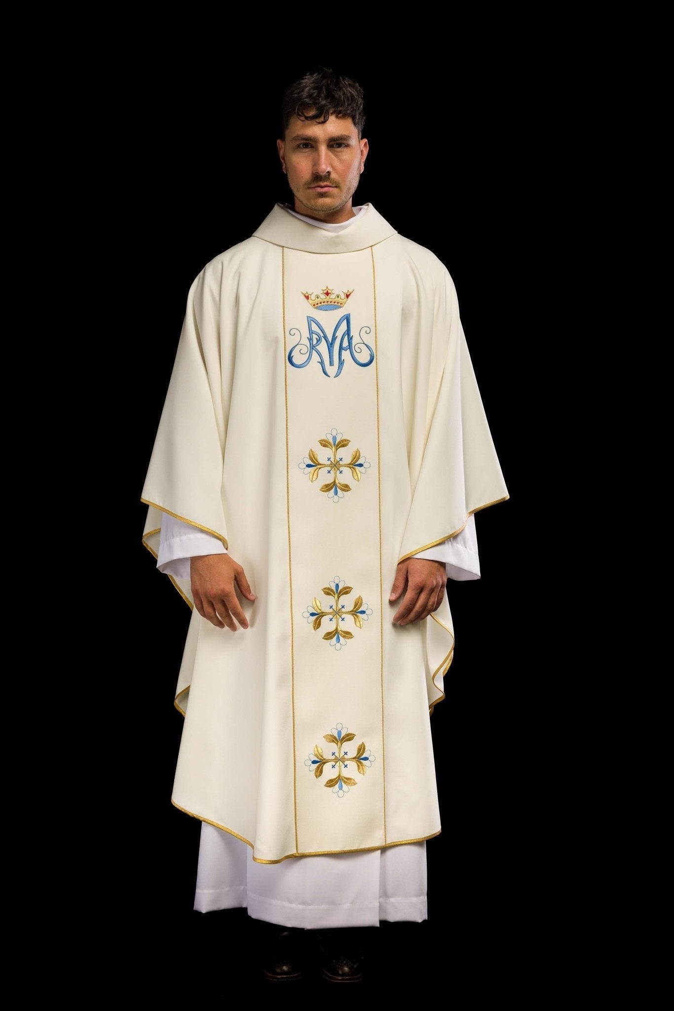 Casula mariana litúrgica com faixa