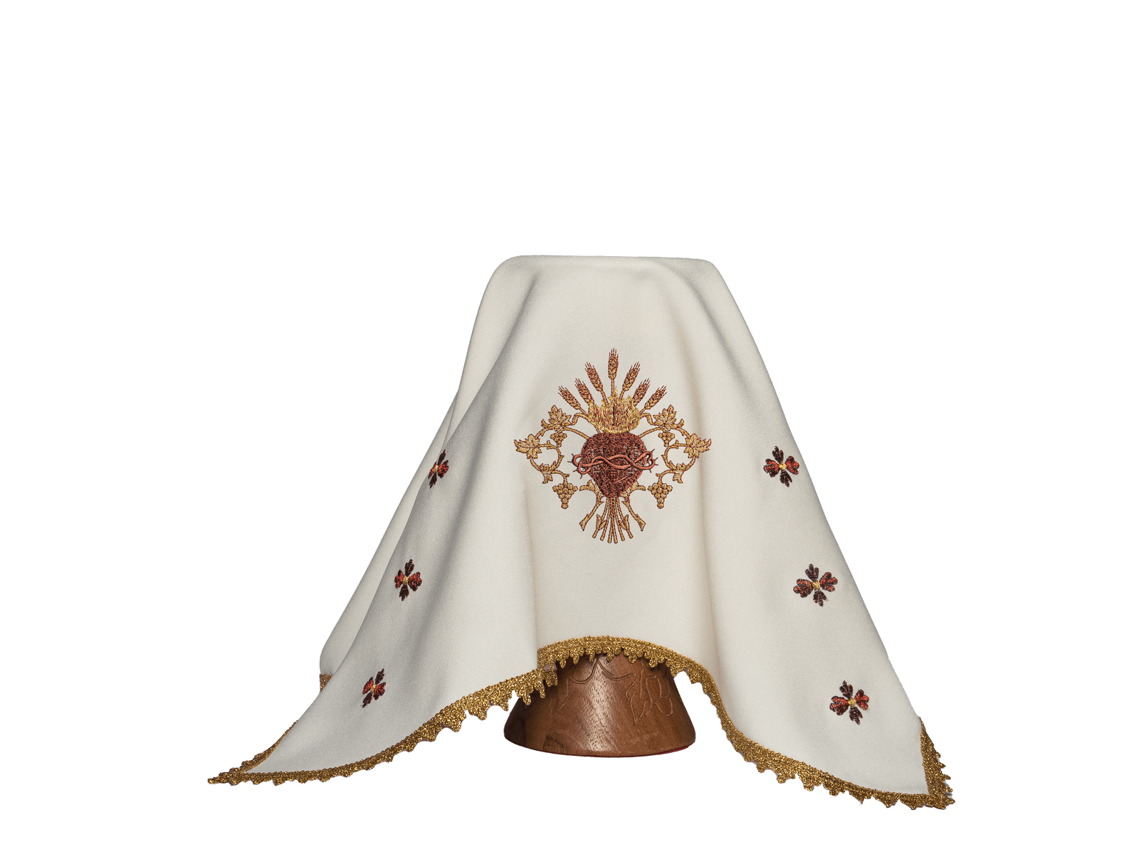 Véu de cálice com símbolo do Sagrado Coração de Jesus