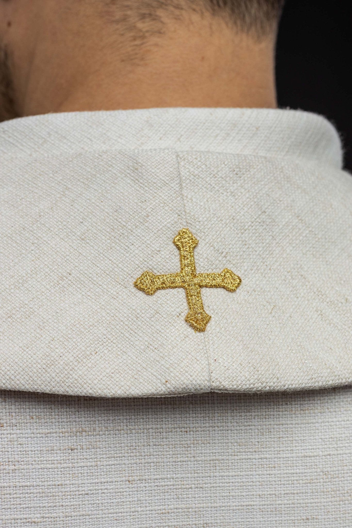 Estola bordada com imagem de Jesus Bom Pastor com o Cordeiro