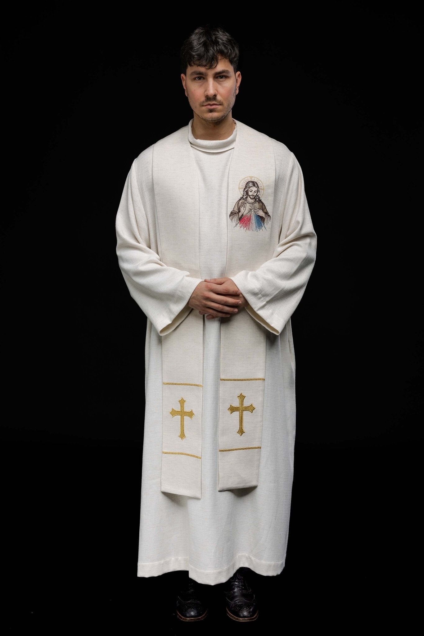 Estola bordada com a imagem de Jesus Misericordioso
