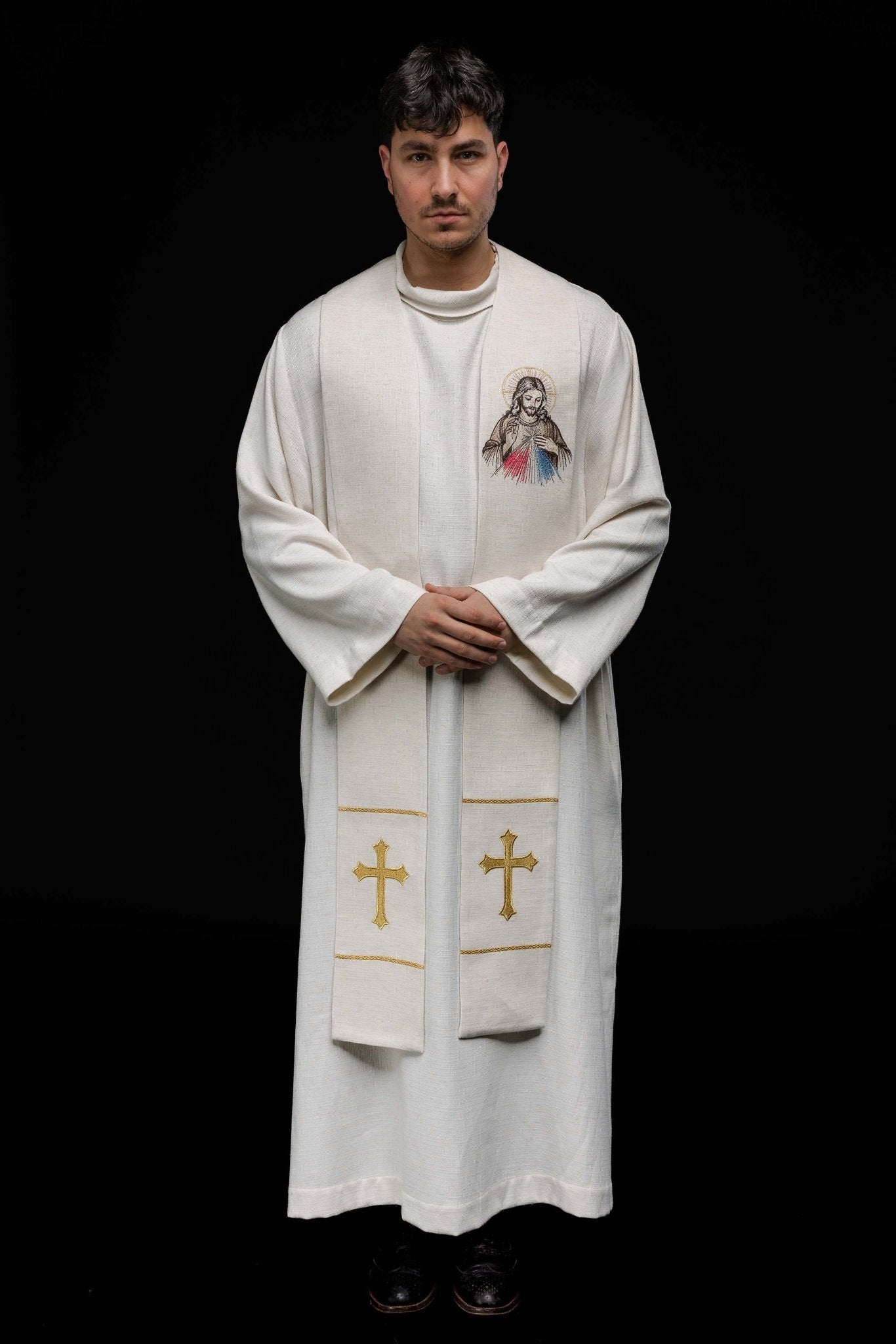 Estola bordada com a imagem de Jesus Misericordioso