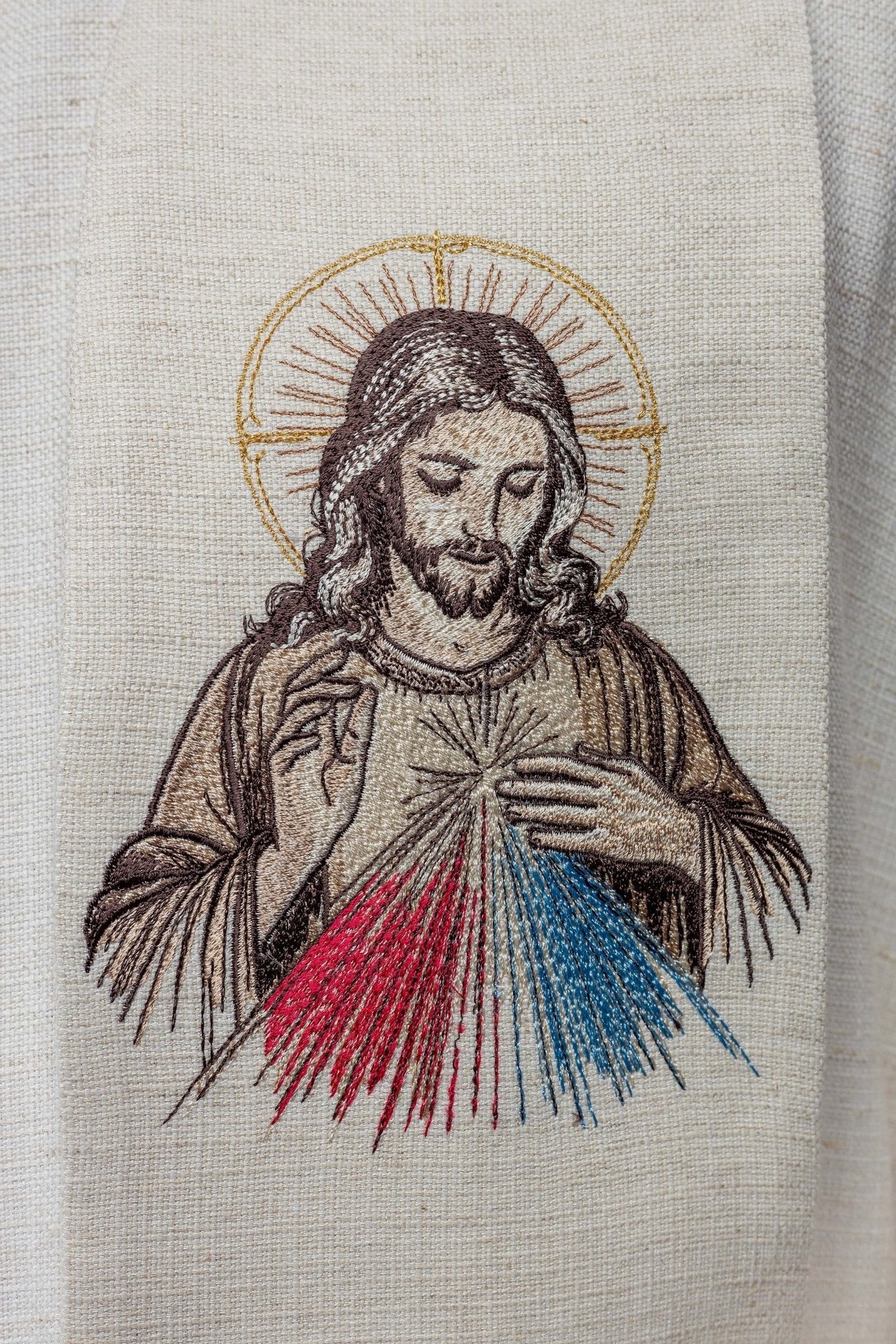 Estola bordada com a imagem de Jesus Misericordioso