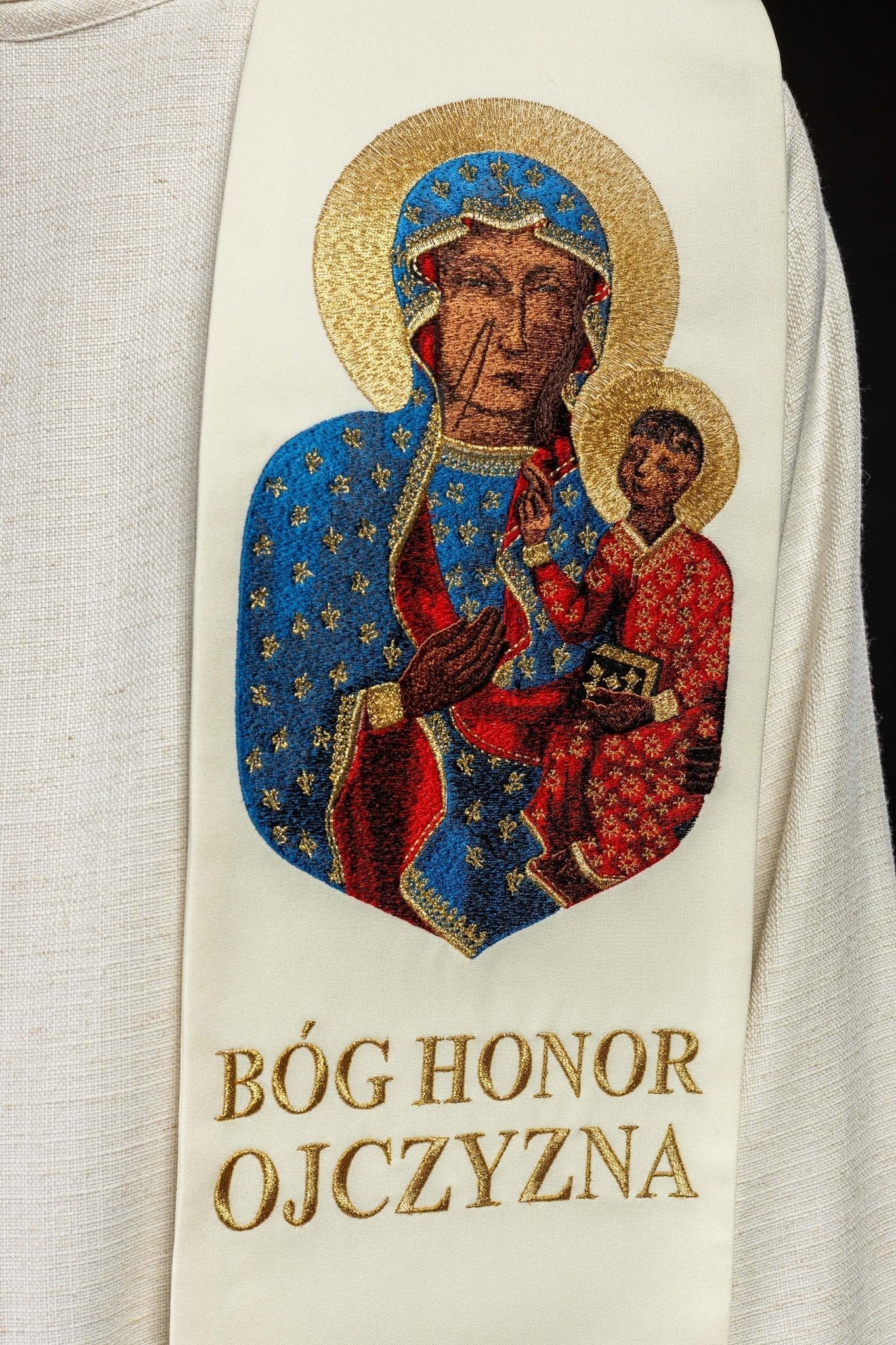 Estola bordada Nossa Senhora de Czestochowa