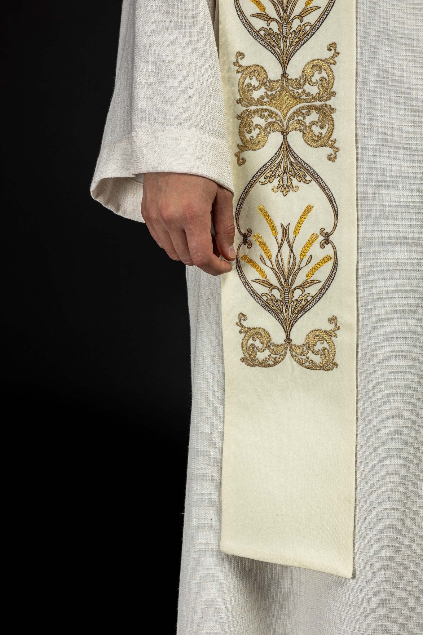 Estola sacerdotal cálice IHS creme