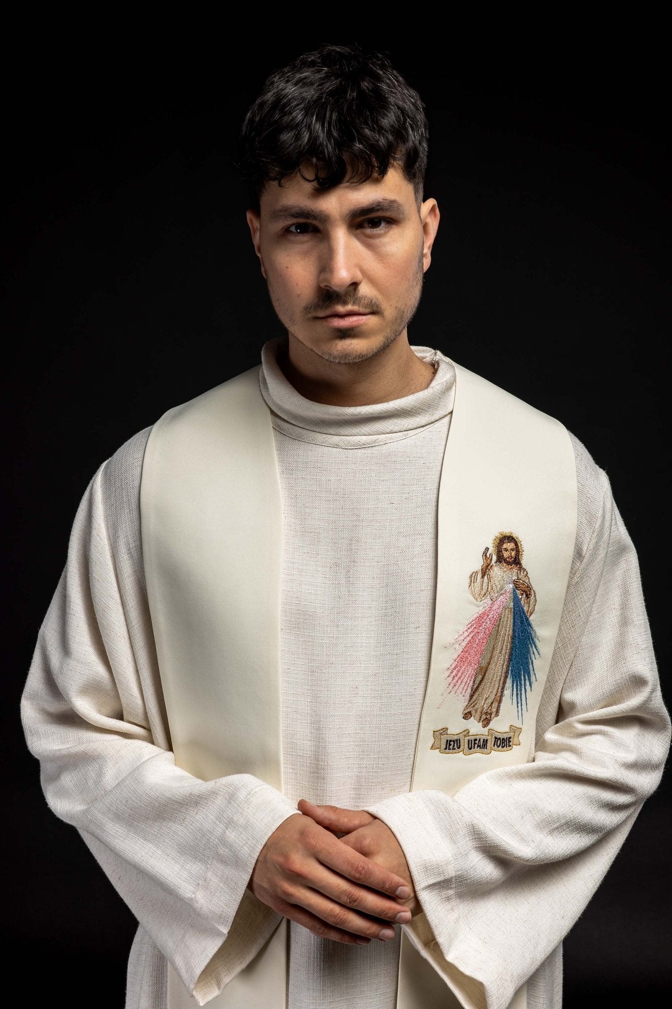 Estola sacerdotal Jesus Misericordioso Jesus, Eu Confio em Vós creme