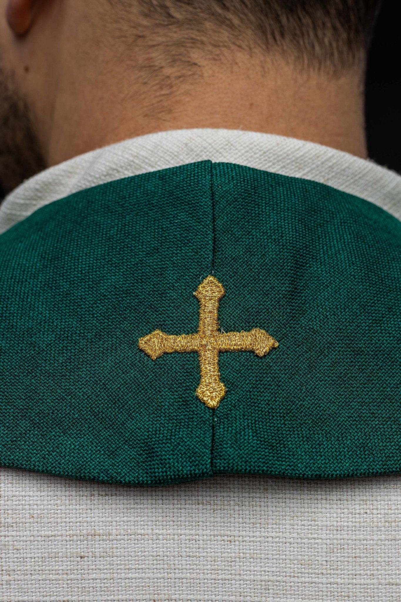 Estola verde em veludo