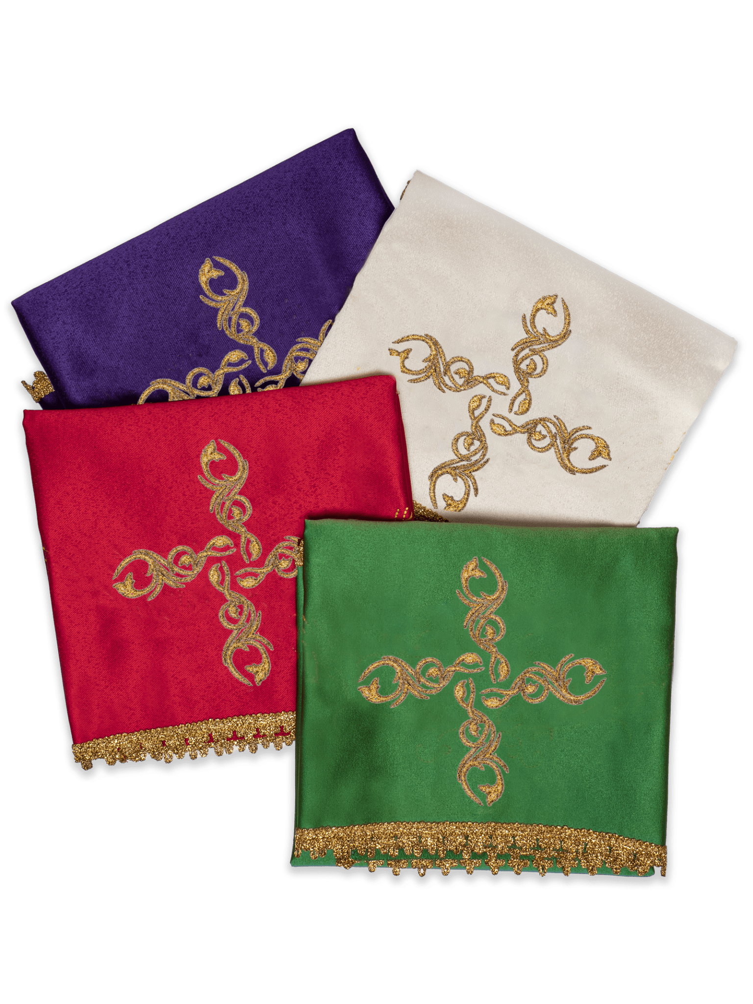 Conjunto de véus de cálice em quatro cores litúrgicas