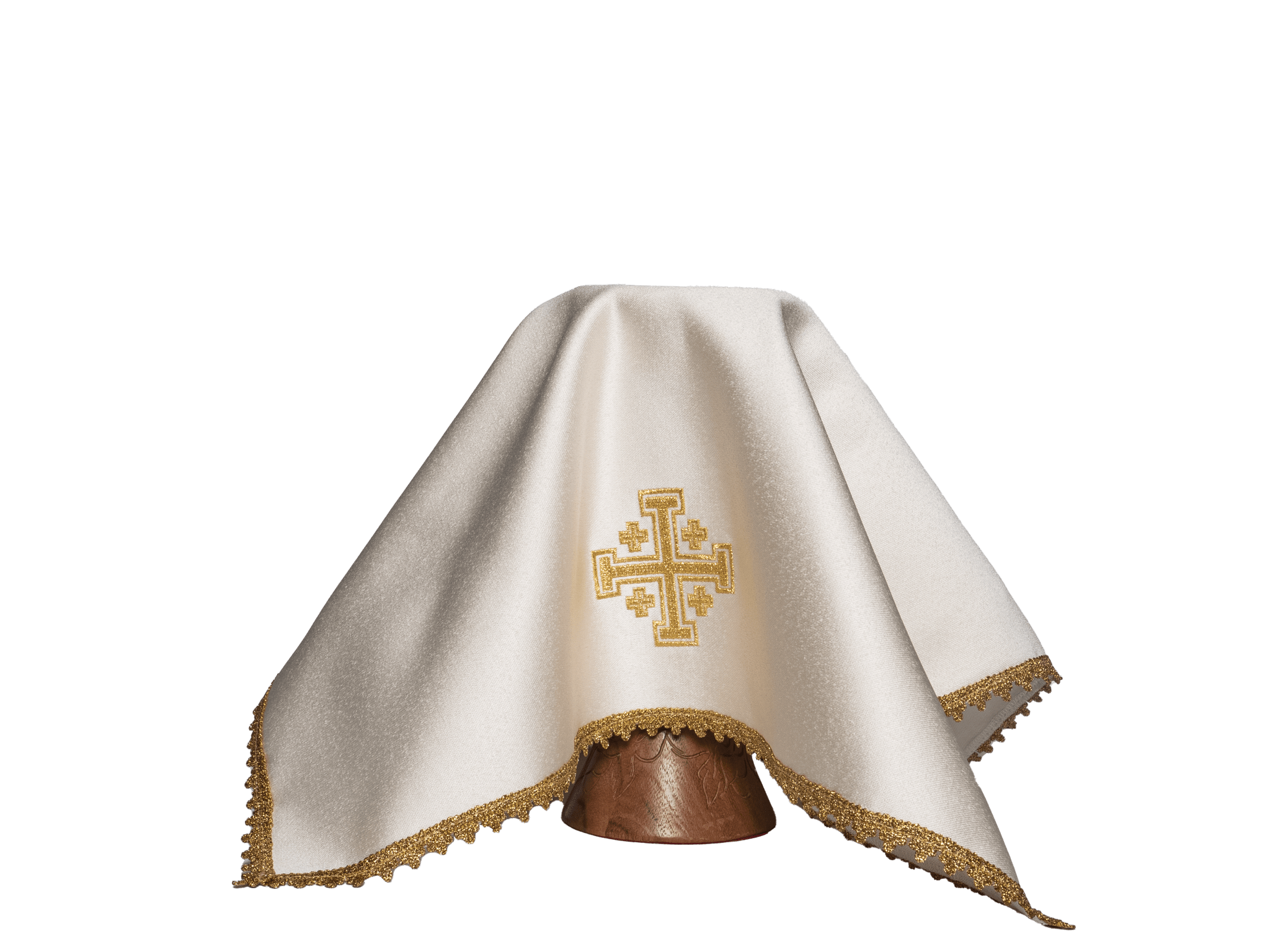 Conjunto de quatro véus de cálice com bordado da Cruz de Jerusalém