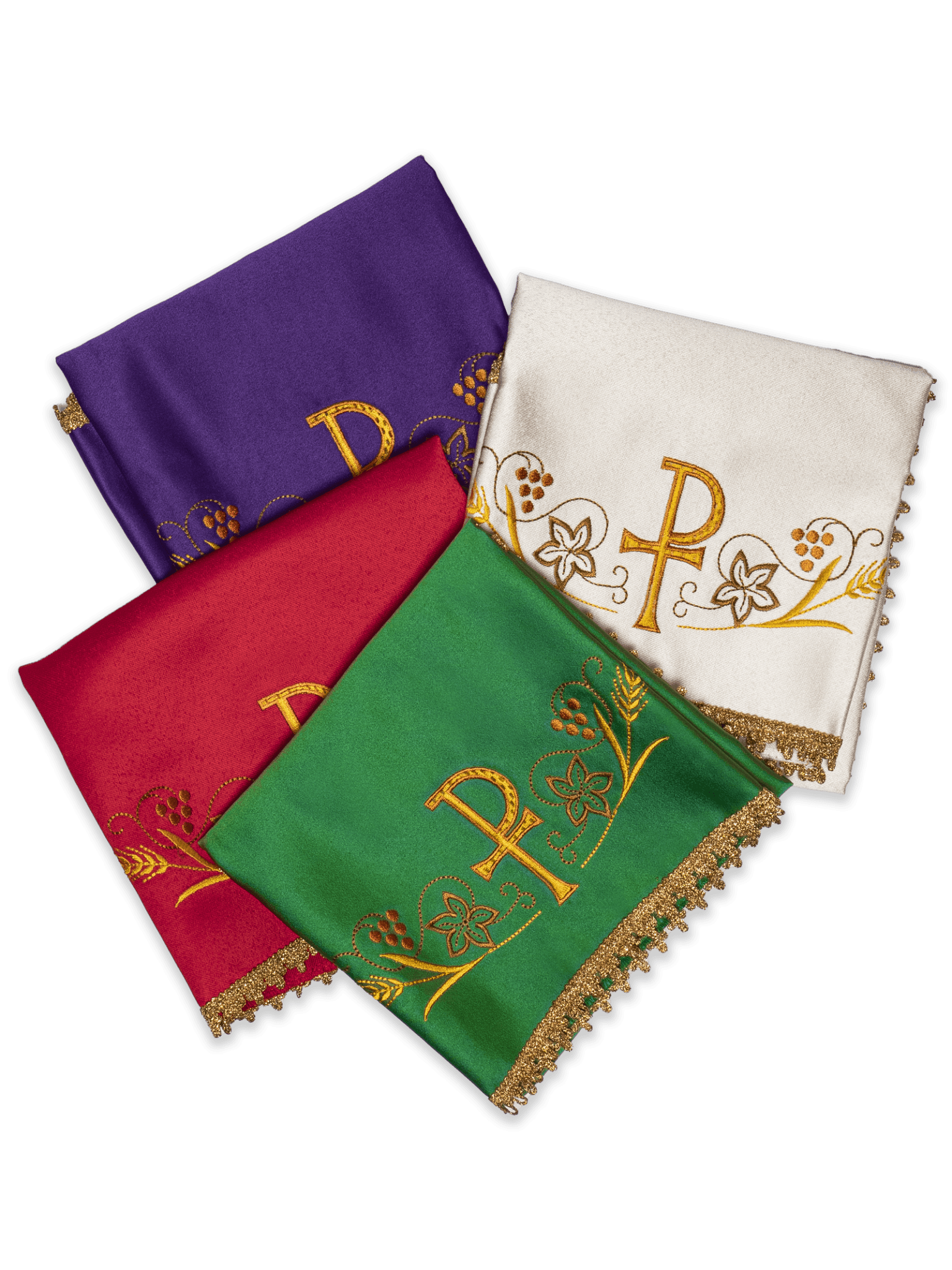 Conjunto de véus de cálice coloridos com motivo PAX