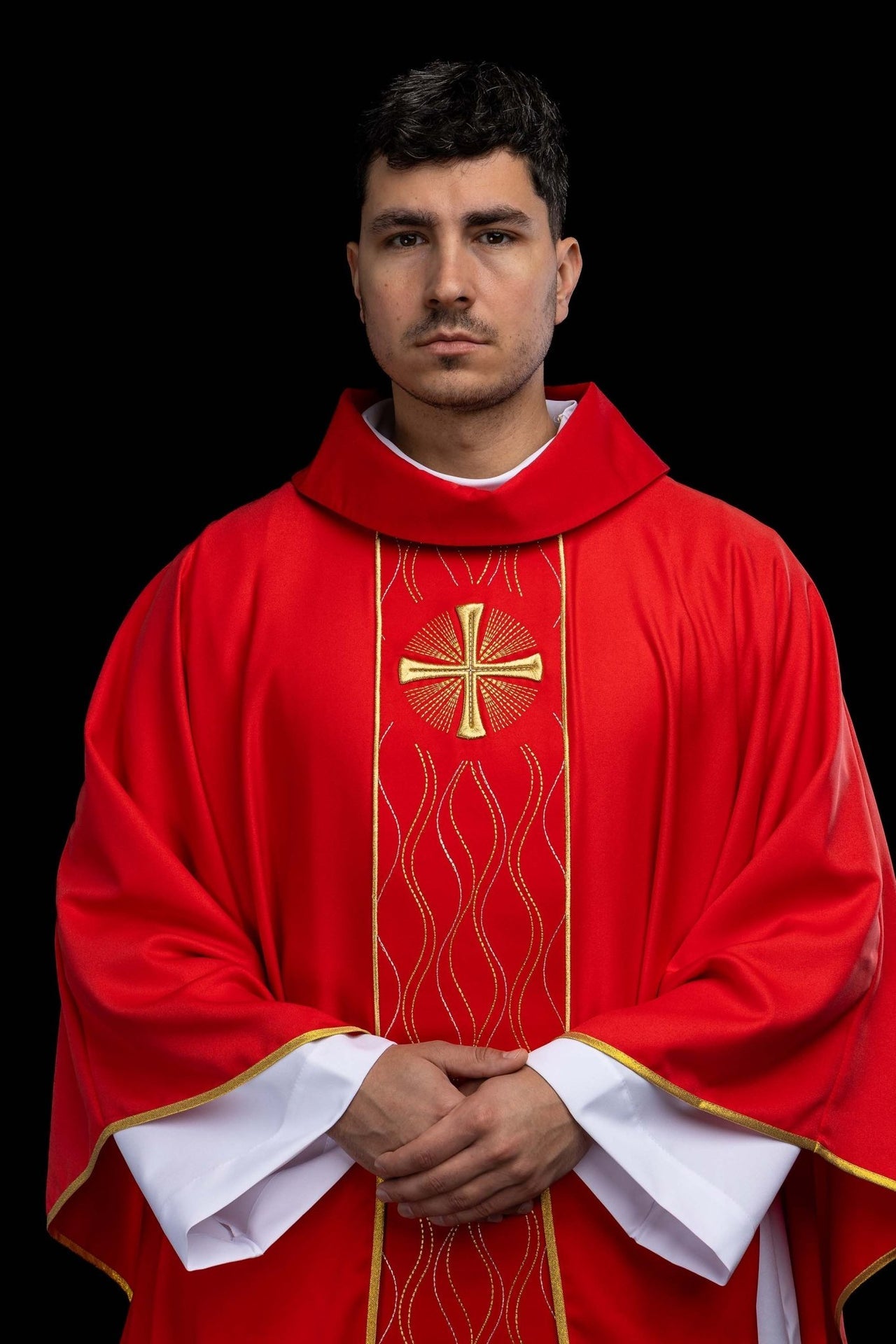 Ornat haftowany Krzyż czerwony