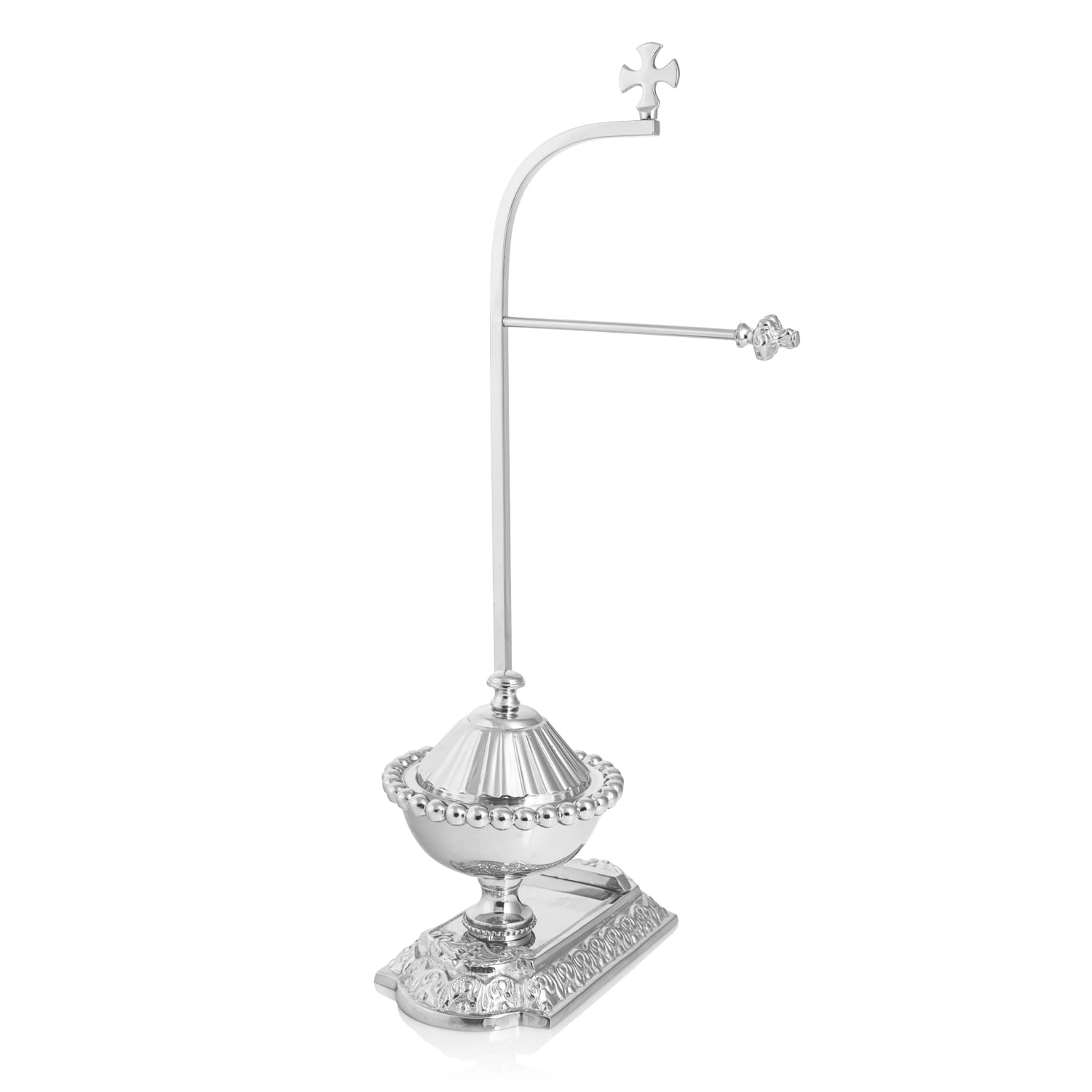 Suporte para sanguíneo - vasculum - latão - níquel - 38 cm