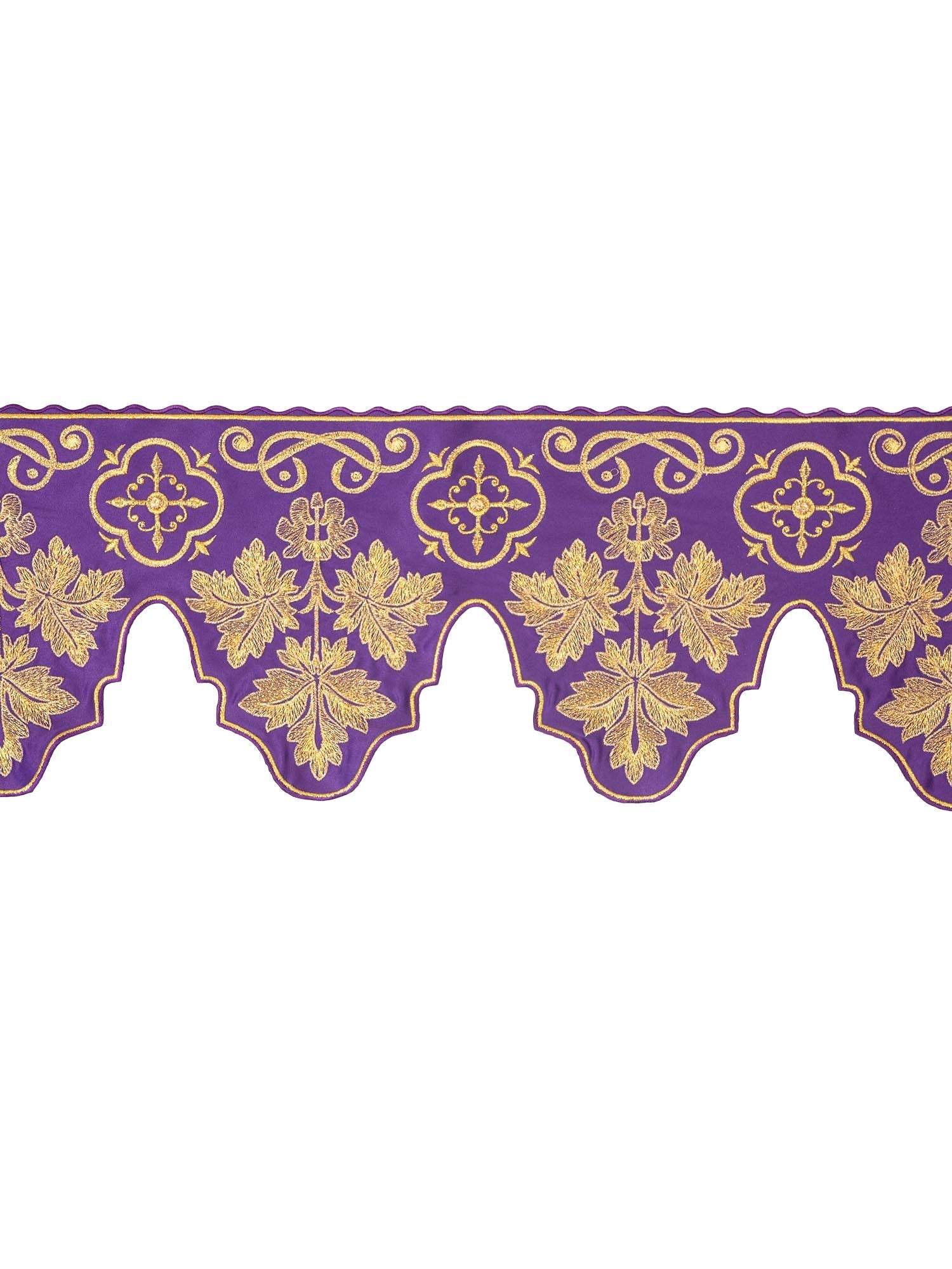 Tecido a metro com bordado frontal Cruz Roxo